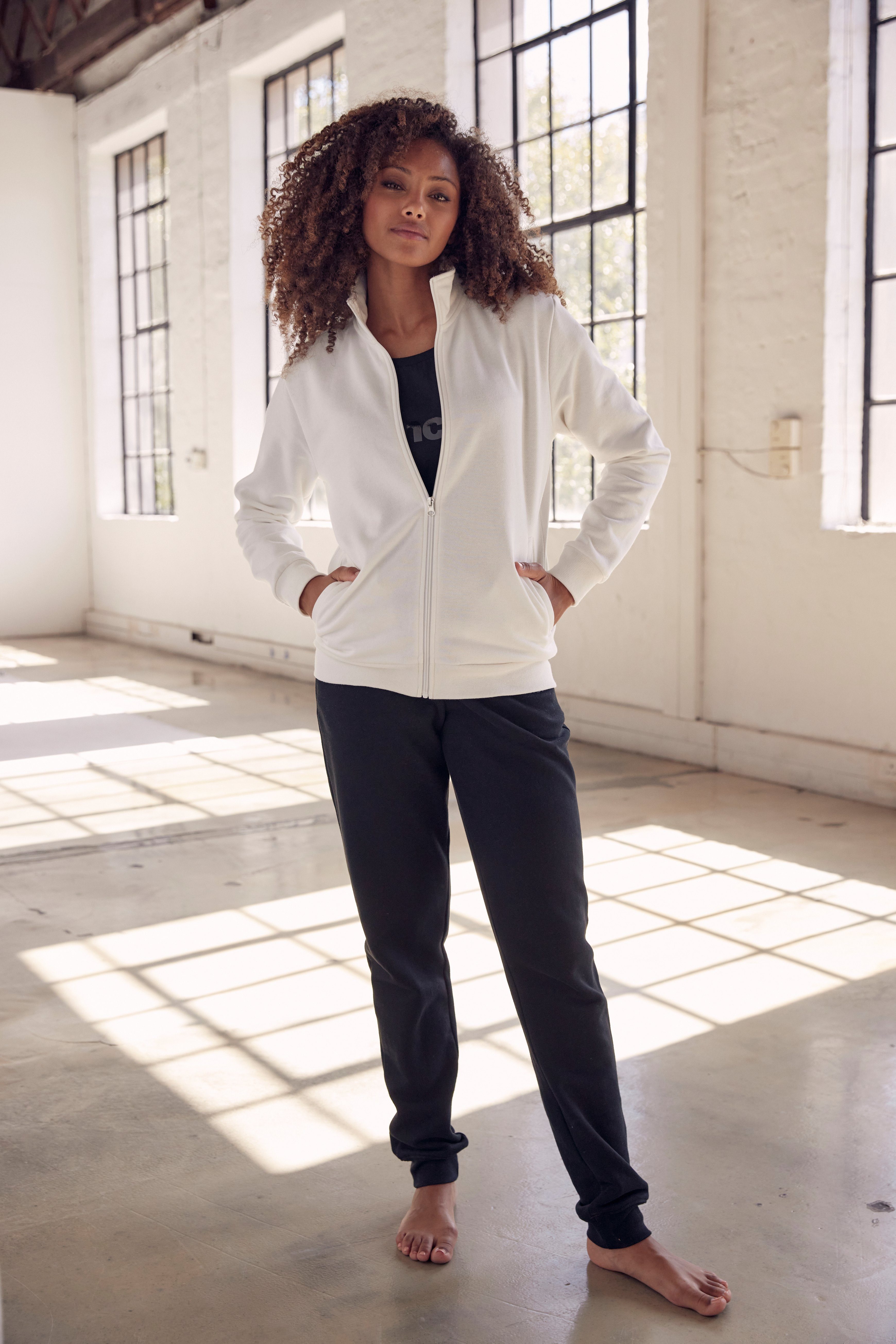 Bench. Loungewear Sweatvest -lounge jas Loungejack met staande kraag en glanzende logoprint, loungewear