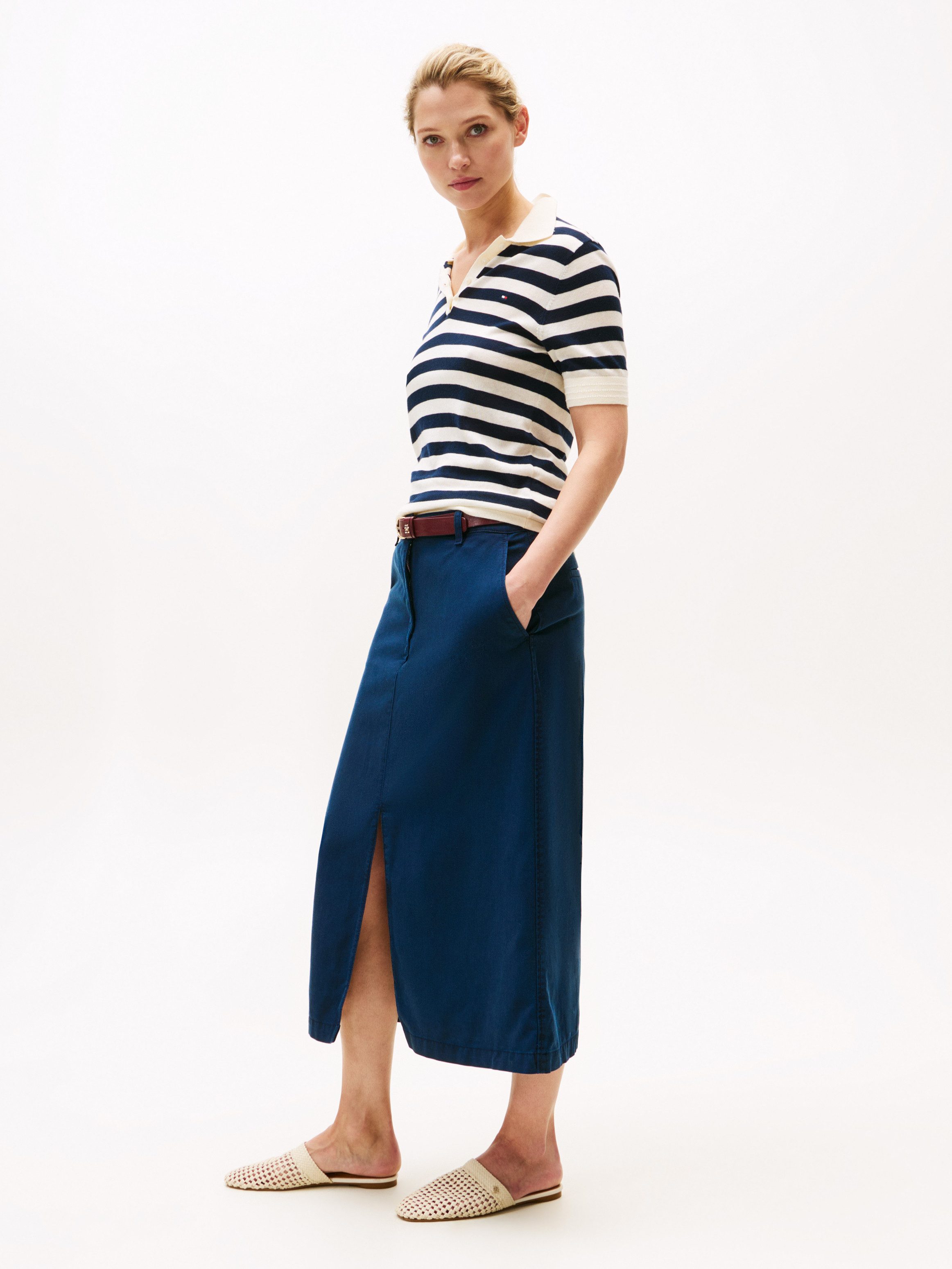 Tommy Hilfiger Geweven rok CO TENCEL MIDI SKIRT