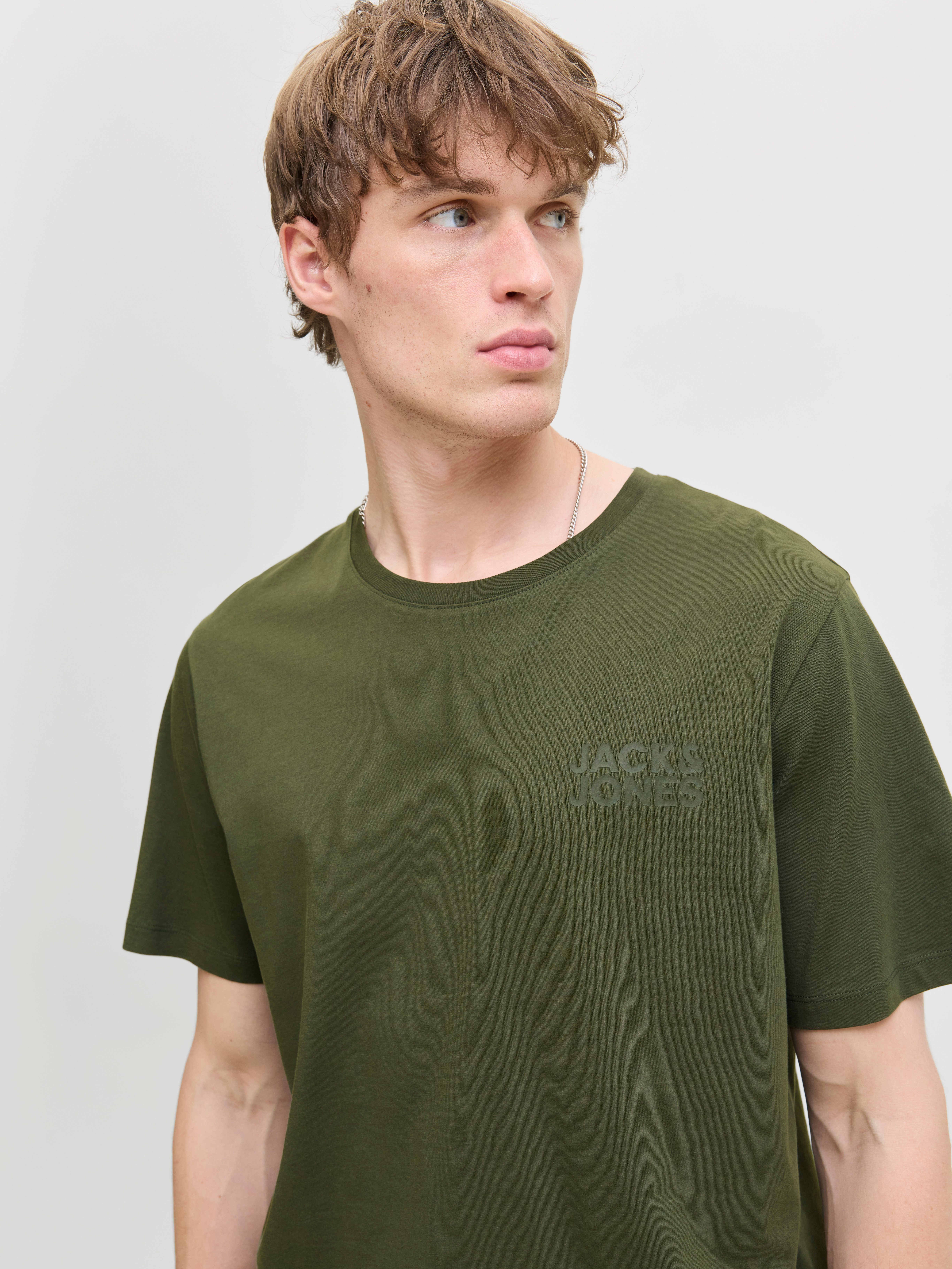 Jack & Jones Shirt met ronde hals JJECORP met logo-print en klassieke ronde hals
