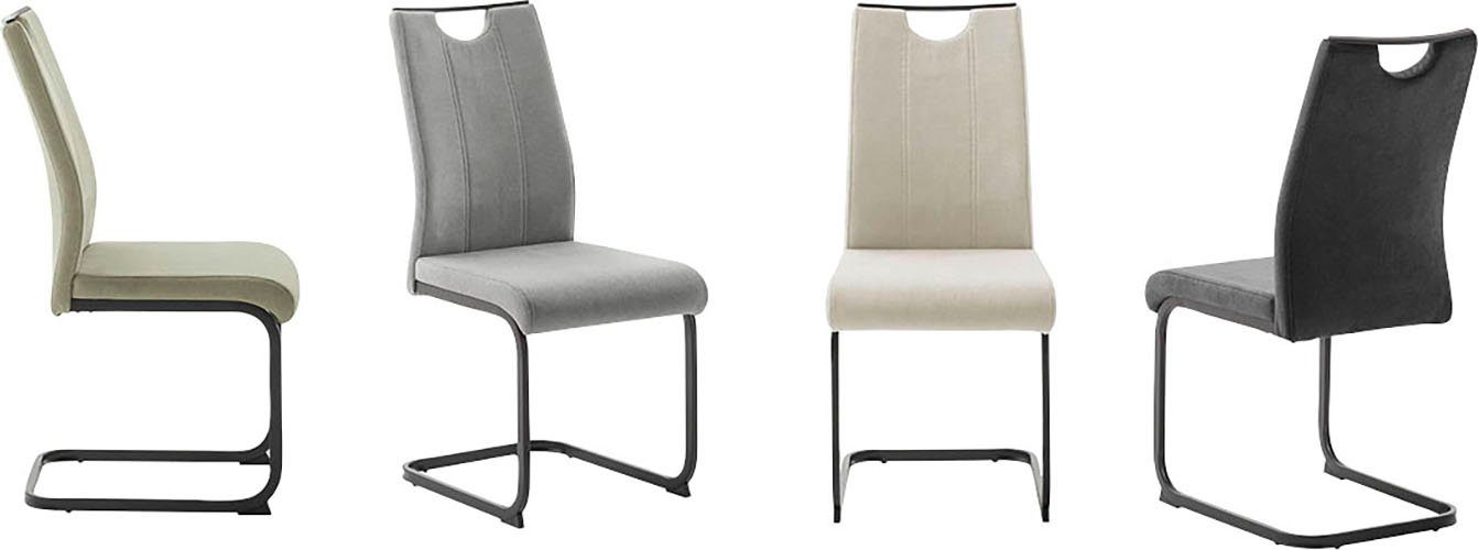 MCA furniture Vrijdragende stoel MCA DERESINA sledestoel met handgreep (4-set), schommelstoelen met handgreep, comfort zithoogte van ca. 48 cm