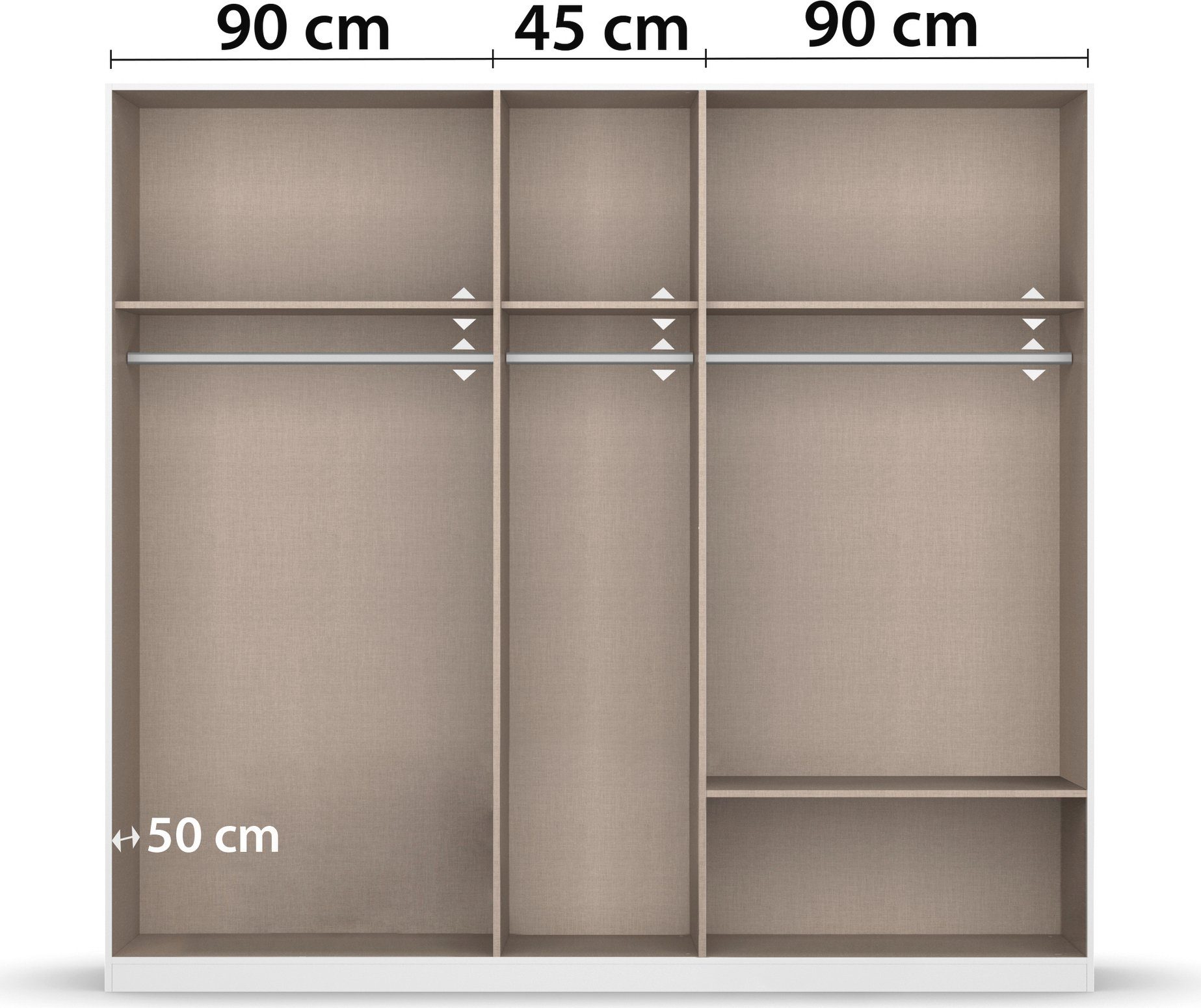 rauch Draaideurkast Kledingkast kast garderobe waskast BARI met lades aan de buitenkant, moderne greep in grijs metallic made in germany