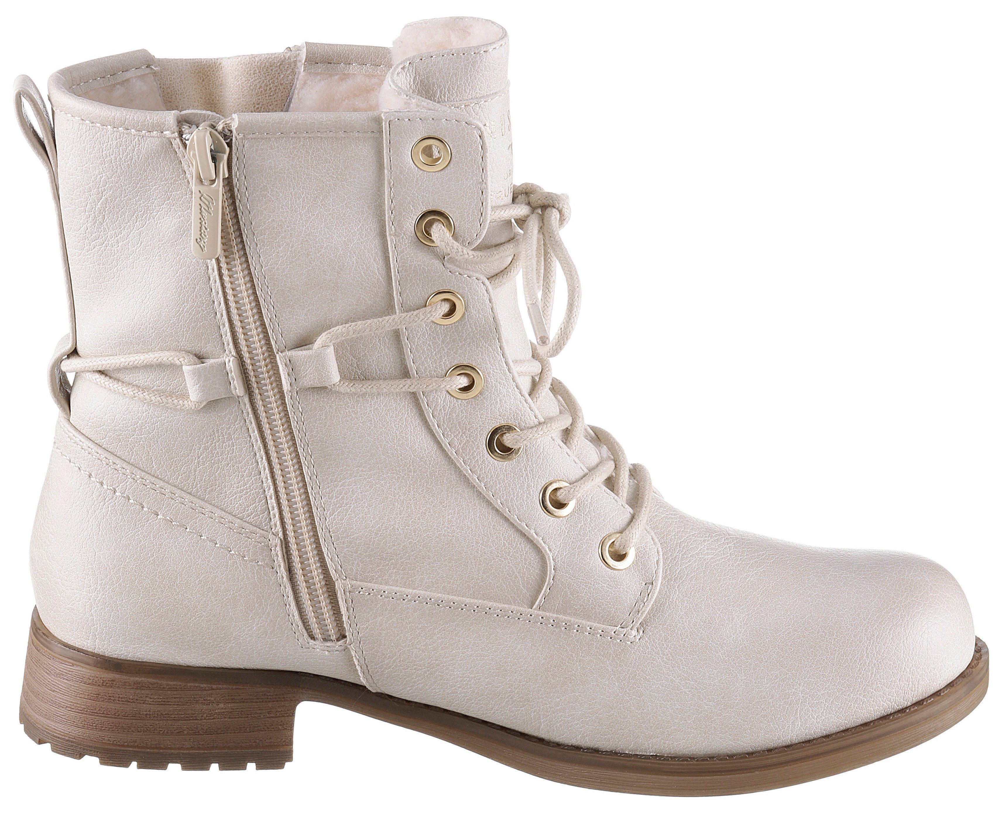 Mustang Shoes Winterlaarzen , blokhak, winterlaars, veterschoenen bezet met studs