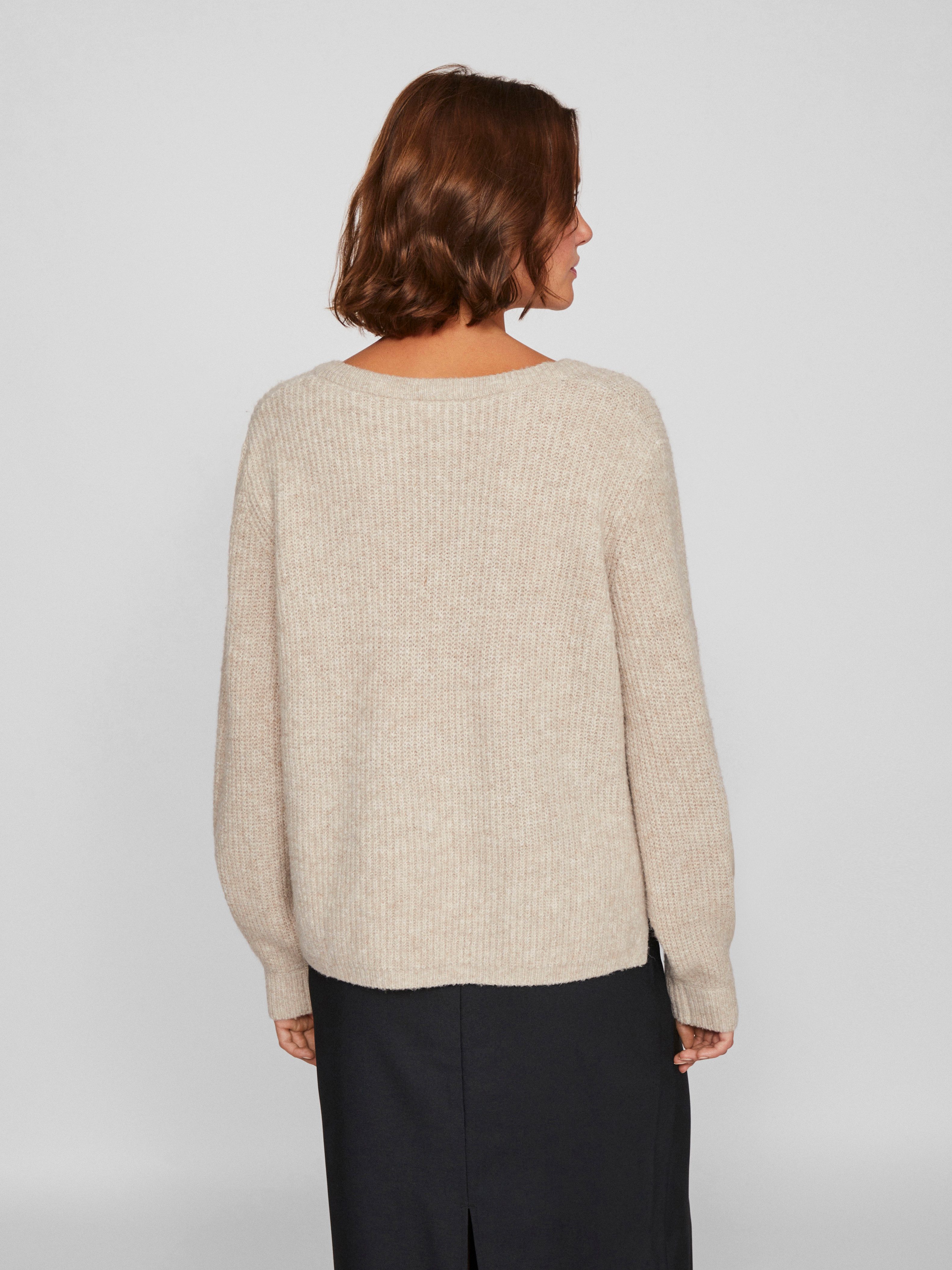Vila Trui met V-hals VIBELUNA V-NECK REV L/S KNIT TOP - NOOS