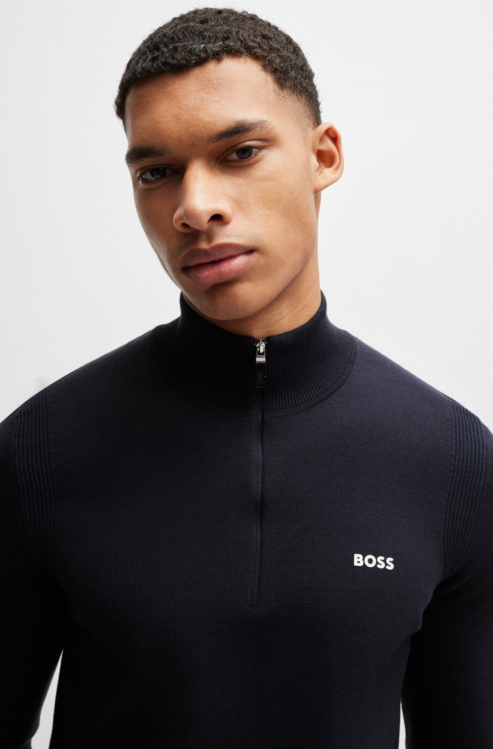 BOSS GREEN Gebreide trui Ever-X_QZ met een ritssluiting