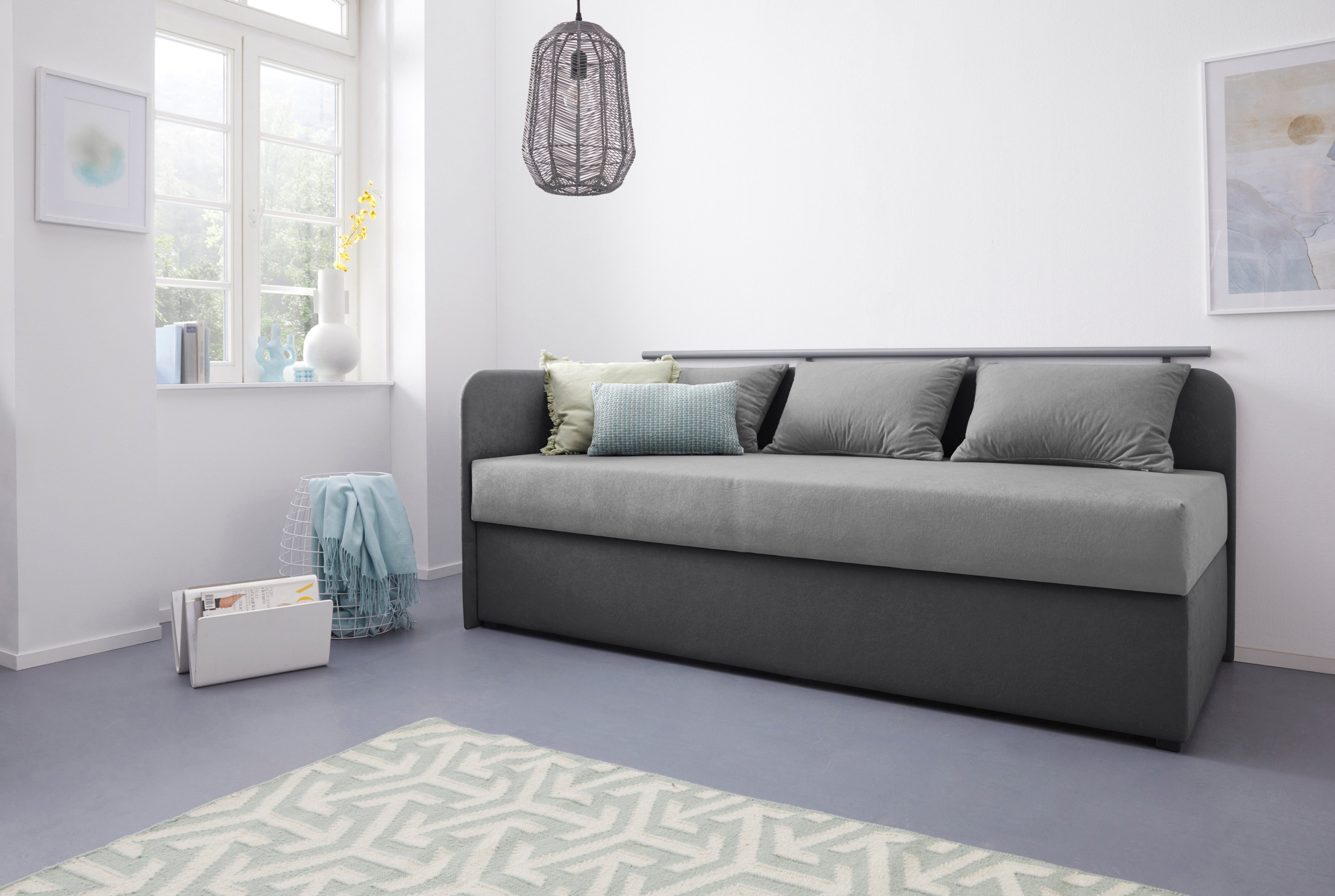 Maintal Bed Diana grijs, slaapbanken, 83 cm x 200 cm, 5-zones-comfortbekleding