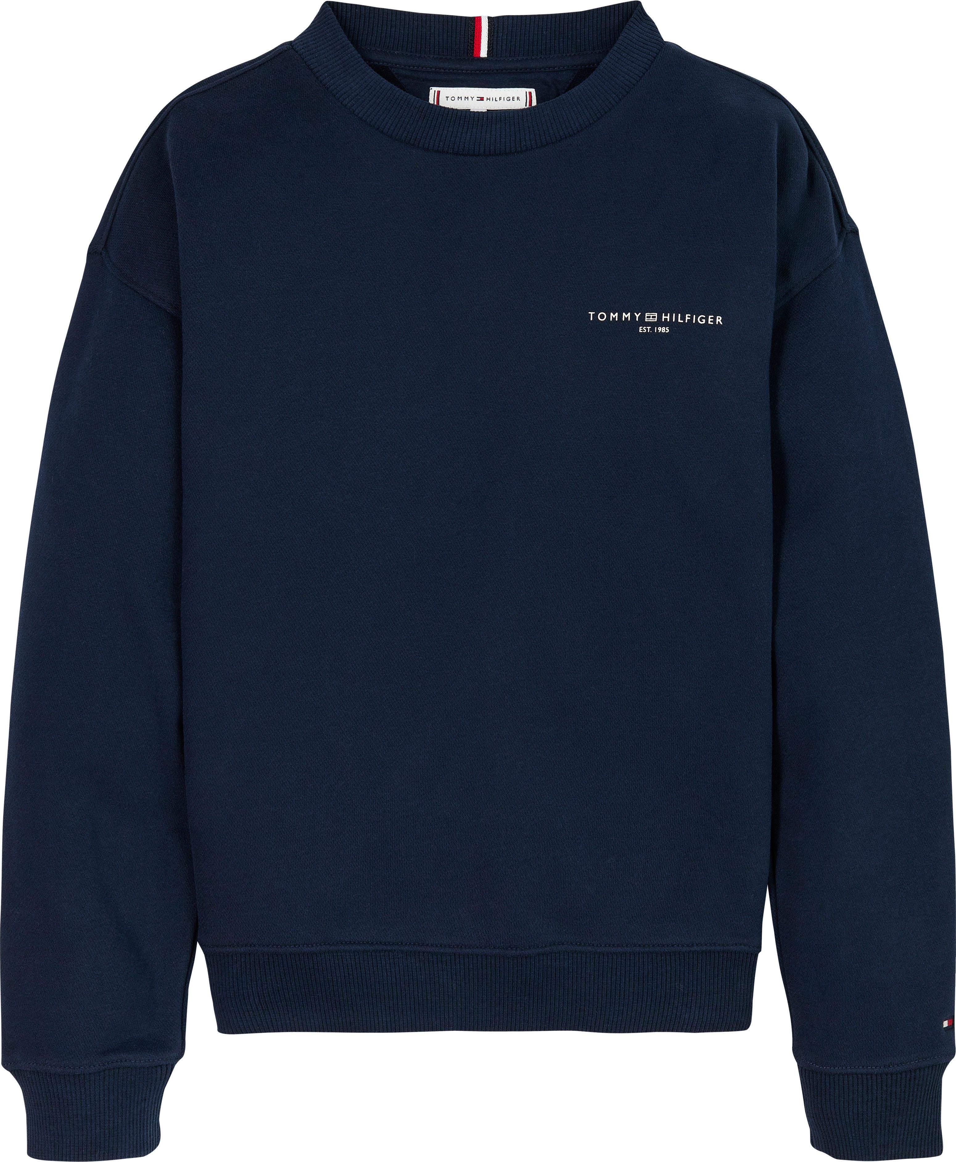 Tommy Hilfiger Sweatshirt MINI CORP C-NECK SWEATSHIRT voor kinderen tot 16 jaar, met logostiksel