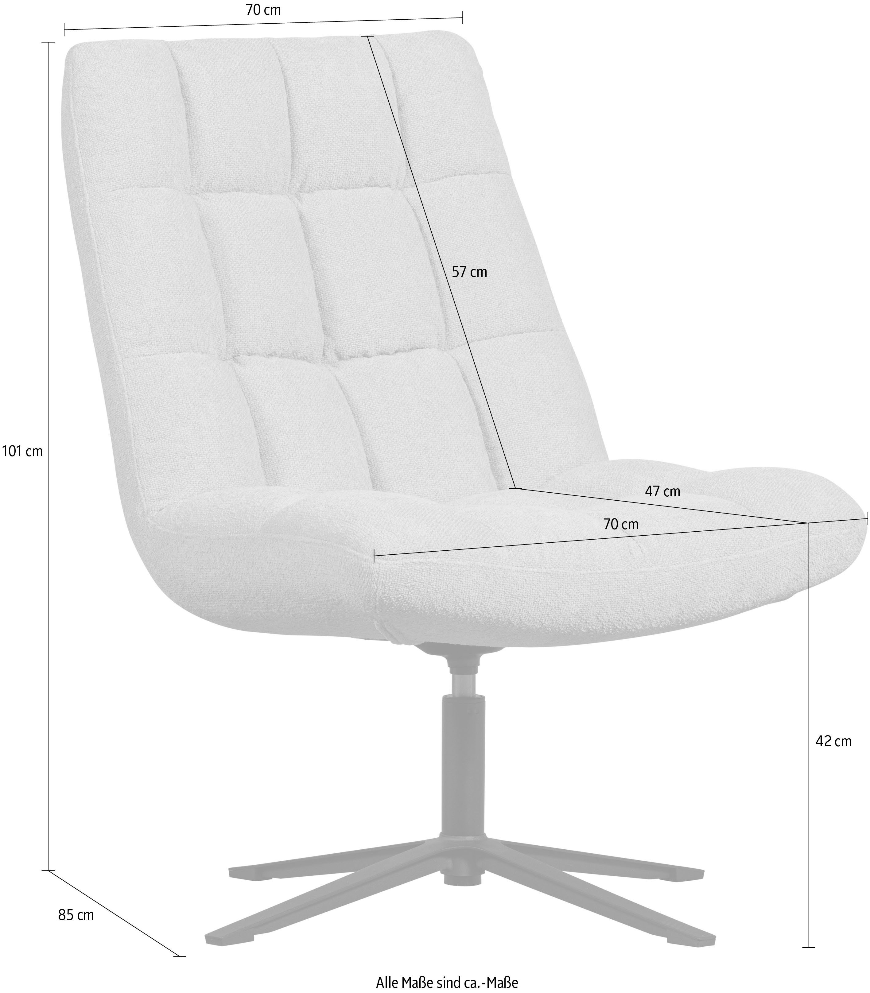 WOOOD Draaibare fauteuil Job Bouclé-bekleding, relaxstoel, H 101 cm x B 70 cm