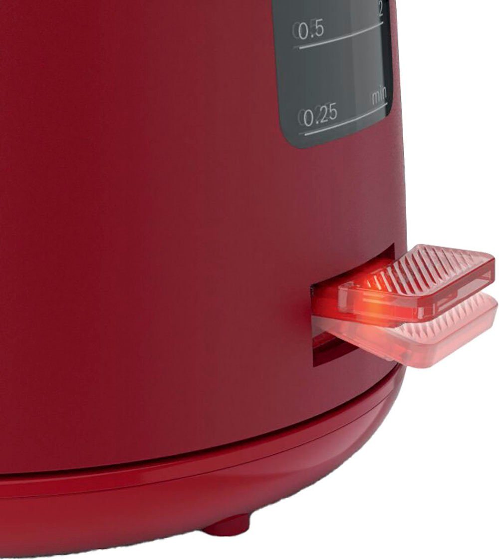 BOSCH Waterkoker TWK2M164, 1,7 l, Automatische uitschakeling, weergave aantal kopjes, mat rood
