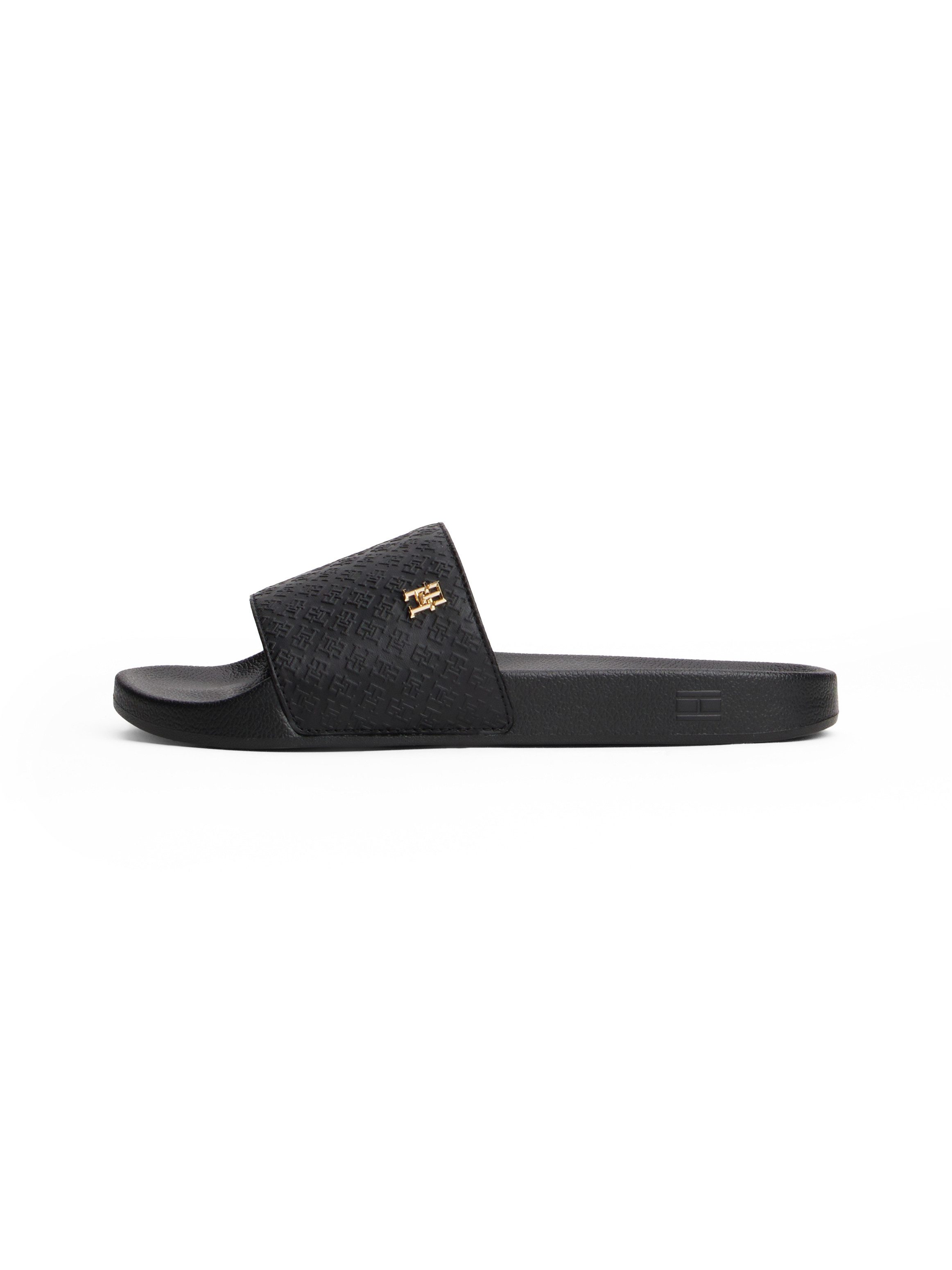 Tommy Hilfiger Slippers TH MONOGRAM POOLSIDE , comfort-schoen, zomerschoen, instapschoen met th-sieraad