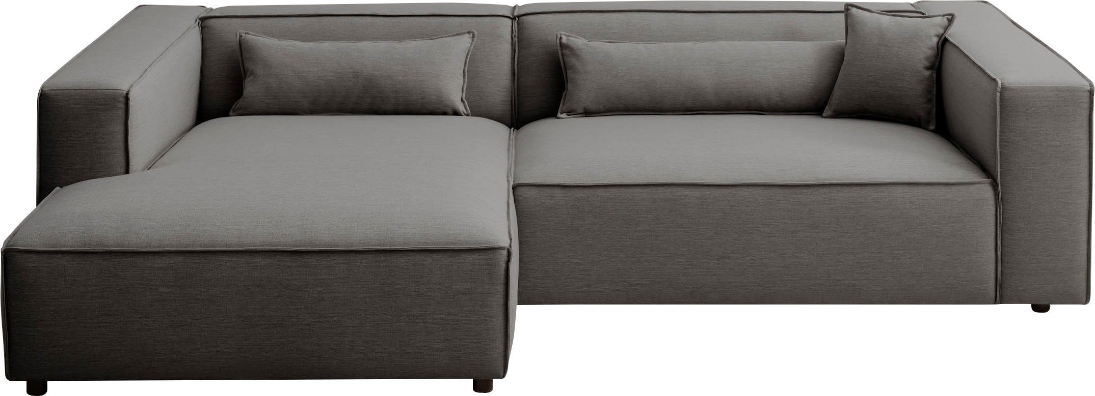 LeGer Home by Lena Gercke Hoekbank PIARA XXL, Big-sofa in cord of linnenlook, L-vorm, met biesnaad