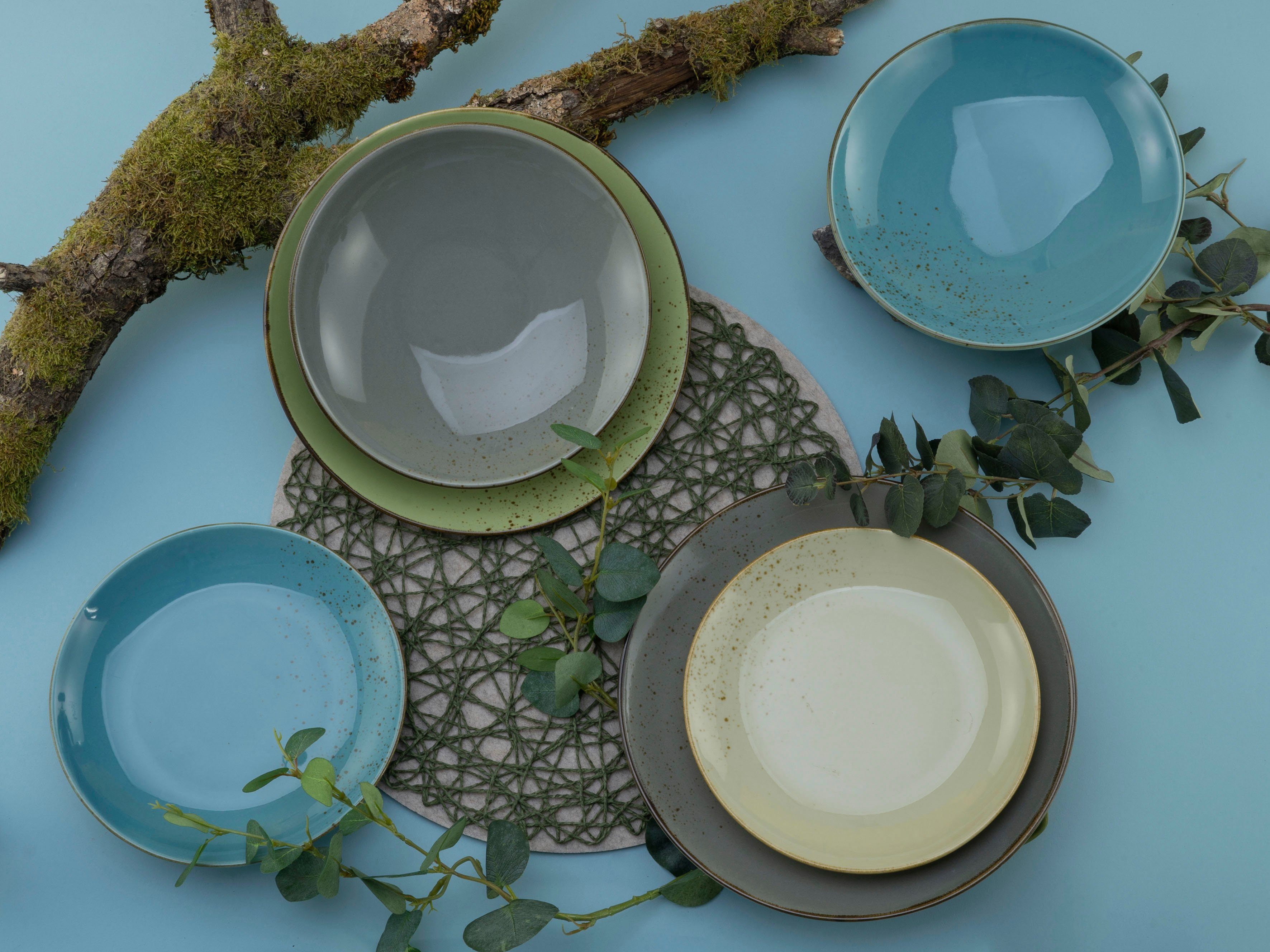 CreaTable Eetservies Servies-set NATURE COLLECTION Servies, 12 delen, voor 4 personen (set, 12-delig)