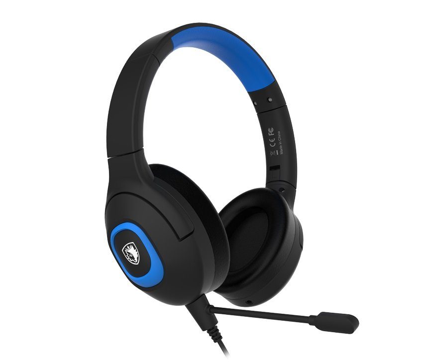 Sades Gaming-headset Shaman SA-724 gaming headset, zwart/blauw, USB, bedraad Stereo,...