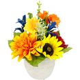 i.ge.a. takken zomerbloemen-arrangement van kunstbloemen, in sierpot van keramiek multicolor