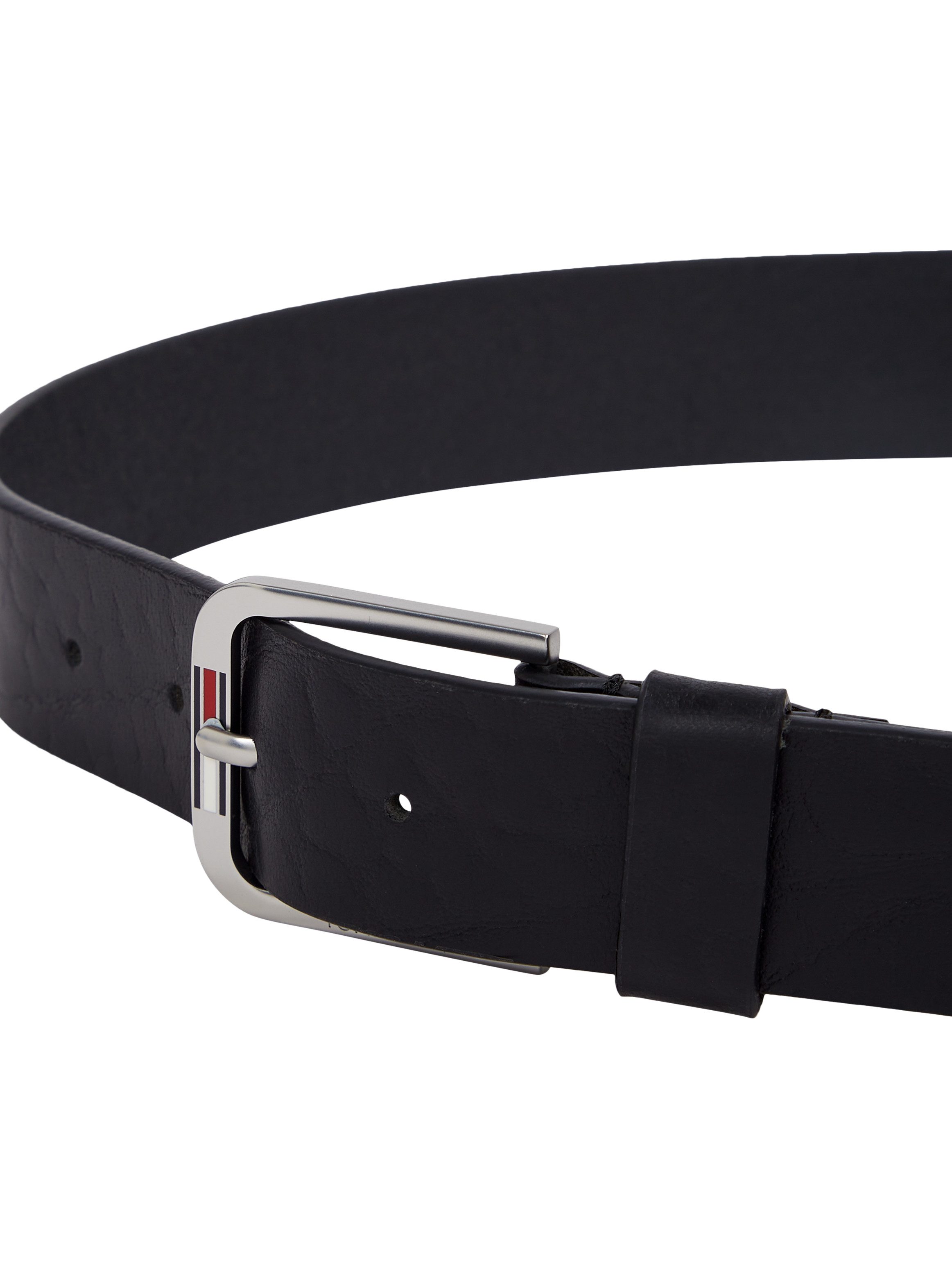 TOMMY JEANS Leren riem TJM AUSTIN TEXTURE 3.5 Label op de sluiting, nerf leer