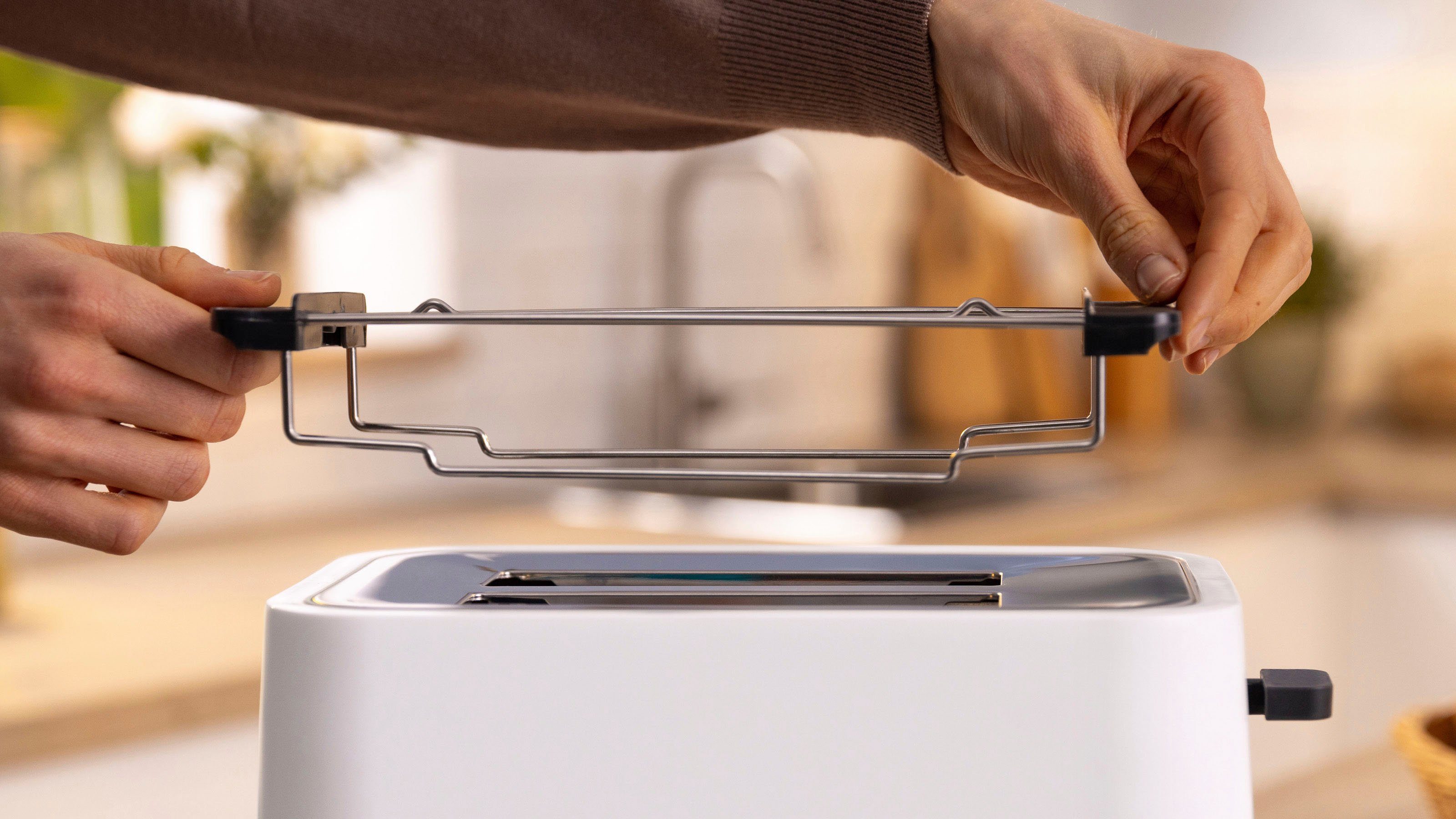 BOSCH Toaster MyMoment TAT3M121 afneembare opzet voor broodjes, ontdooi-functie, brood centreren, auto off