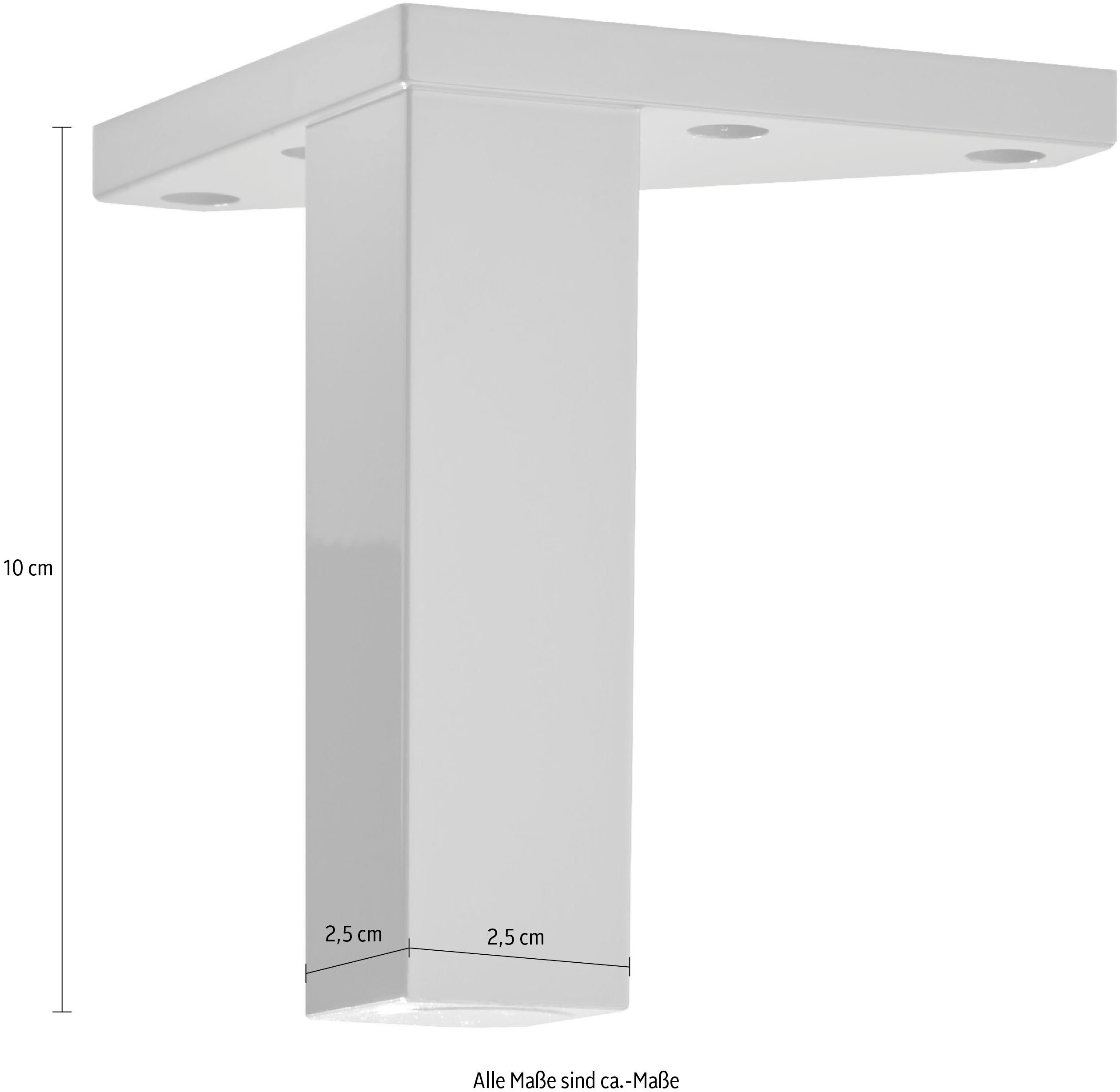 Saphir Voet Set poten 10 cm hoog, meubelpootjes van kunststof, 2 stuks badkamermeubelvoetjes (2 stuks)