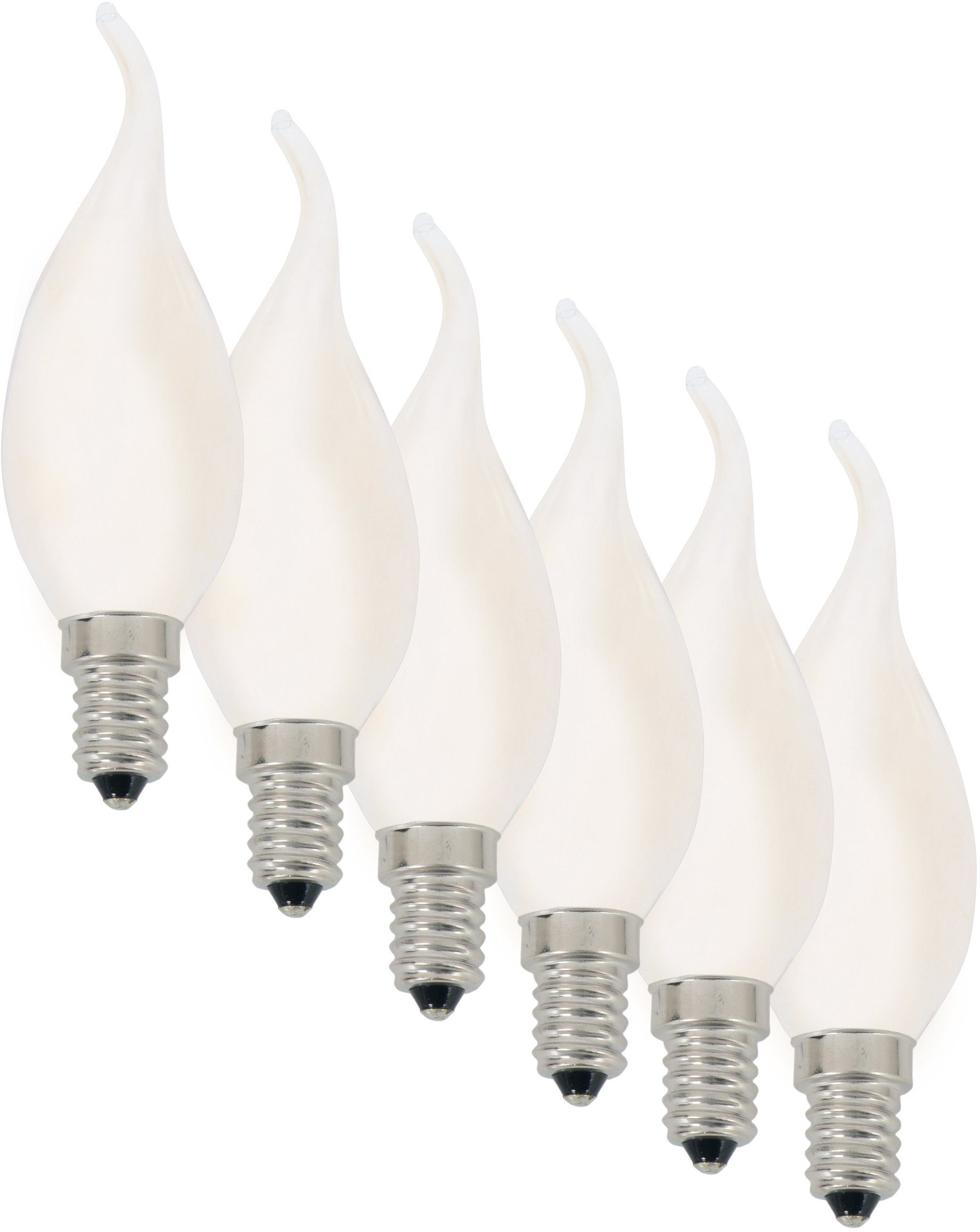 näve Led-verlichting Windstoot Ledverlichting >>windstoot<< set van 6 E14, warmwit, niet dimbaar (6 stuks)