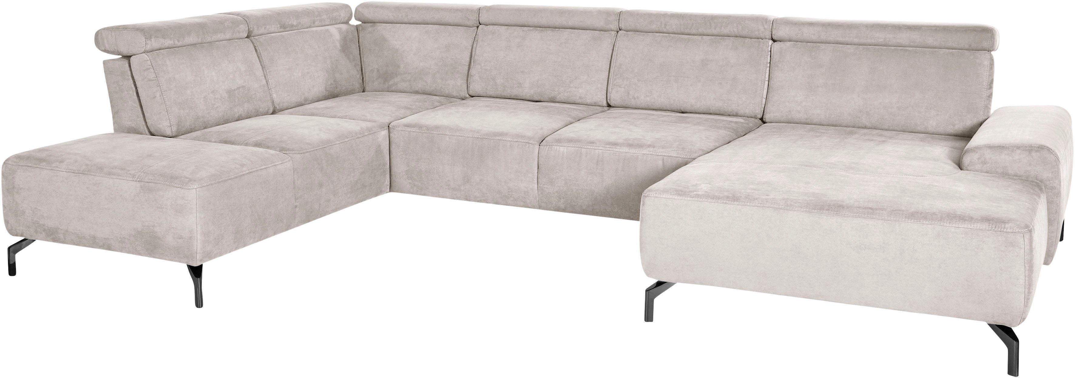sit&more Zithoek Gizeh U-vorm 15 cm poothoogte, inclusief zitdiepteverstelling en verstelbare hoofdsteun