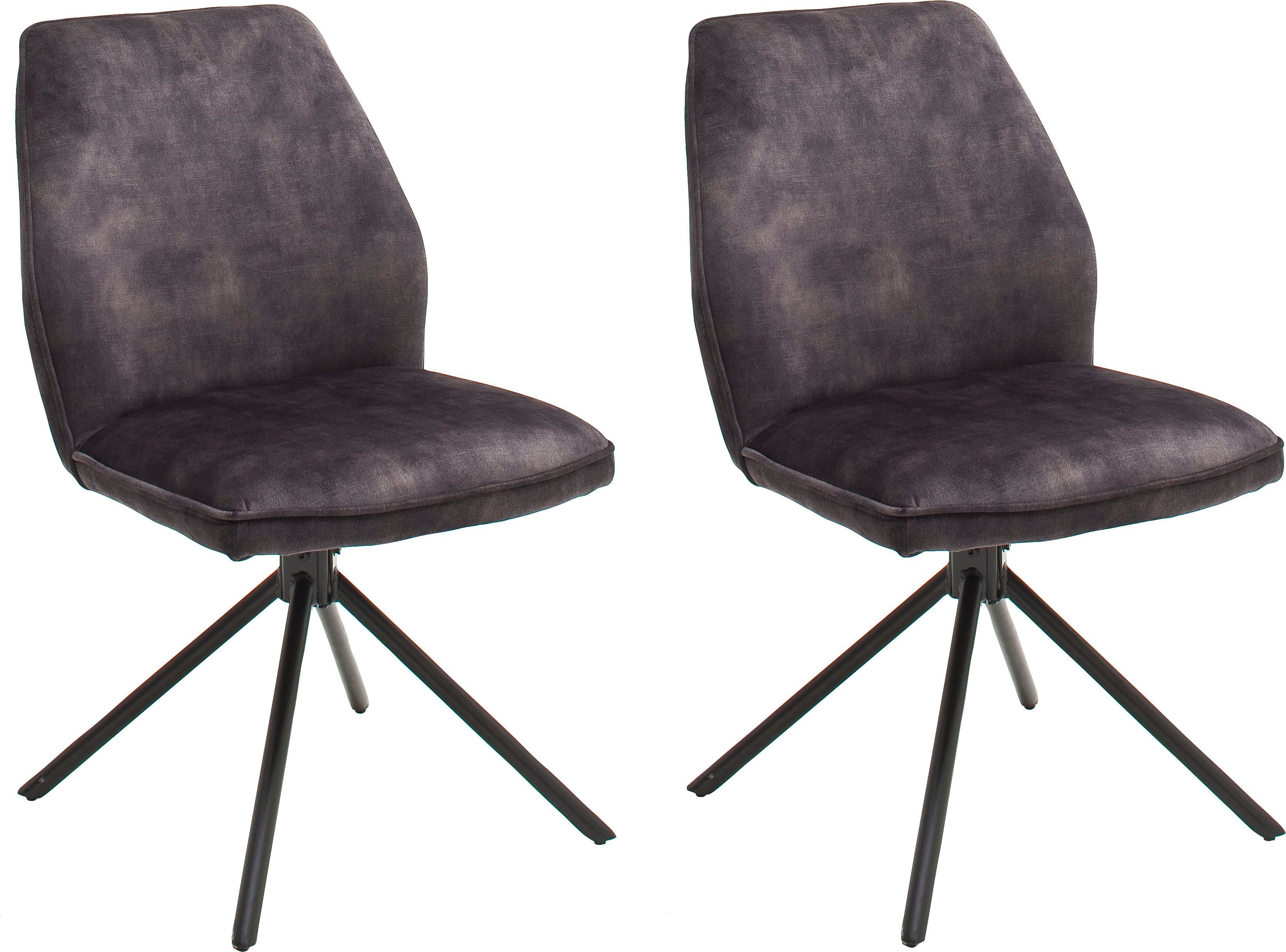 MCA furniture Eetkamerstoel OTTAWA Vintage suède-look met opstaande naad, stoel belastbaar tot 120 kg (set, 2 stuks) 4 poot stoelen grijs