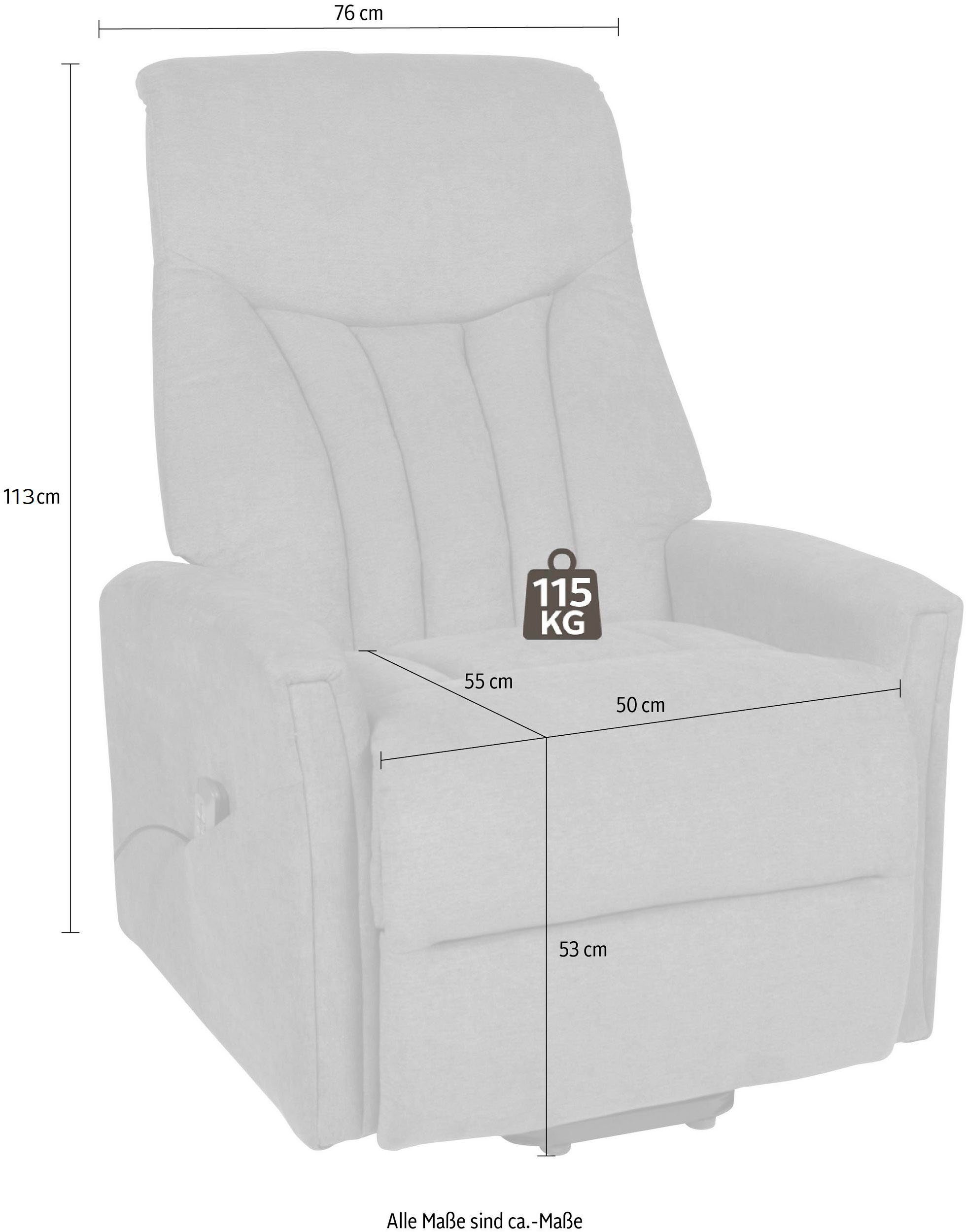 Duo Collection Relaxfauteuil Bonnyville 2 met 2 motoren, elektrische opstahulp Relaxfunctie en pocketveren binnenvering met stalen nosagvering
