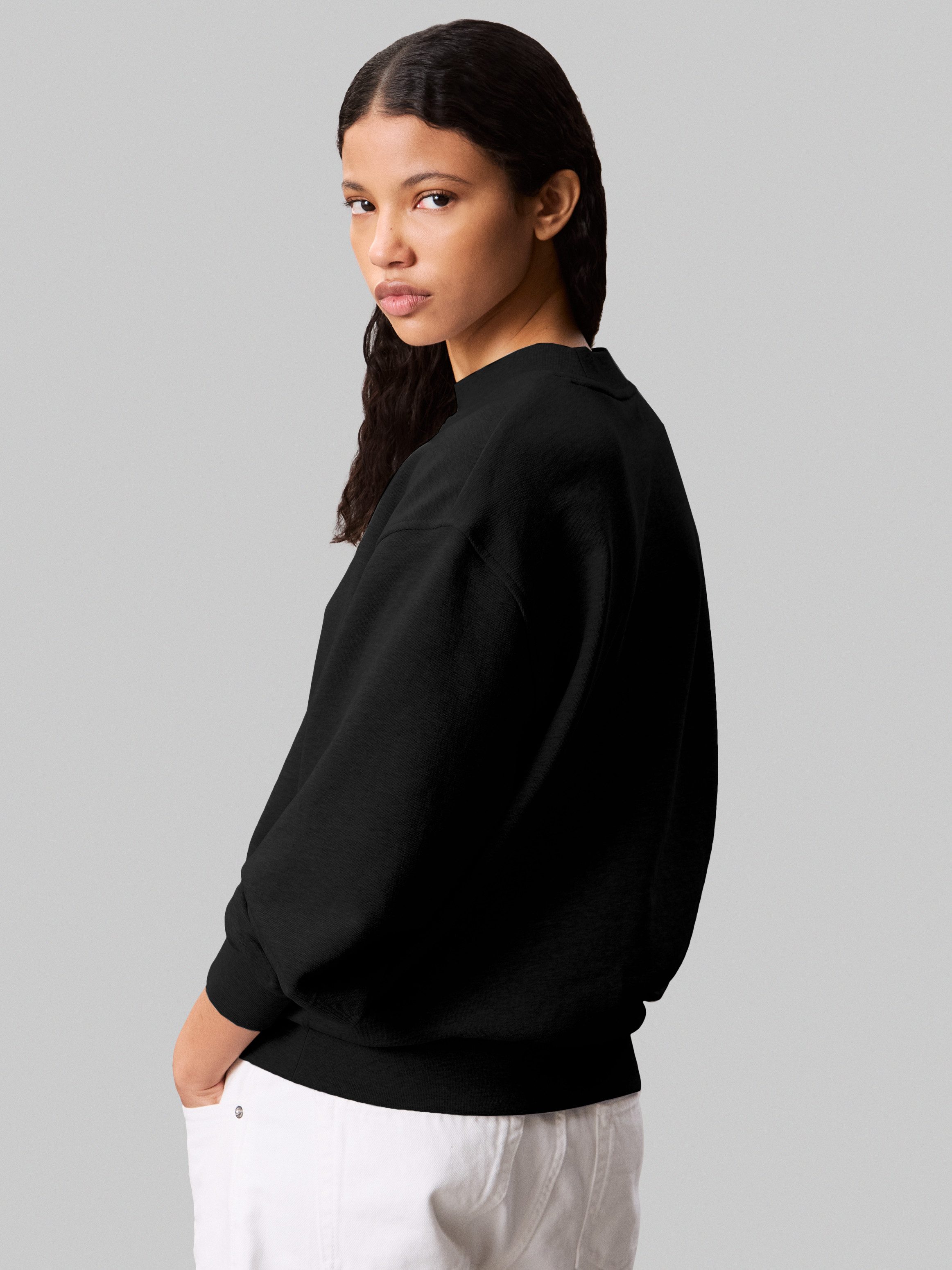 Calvin Klein Sweatshirt A- LS BADGE LOGO TERRY CREW NK