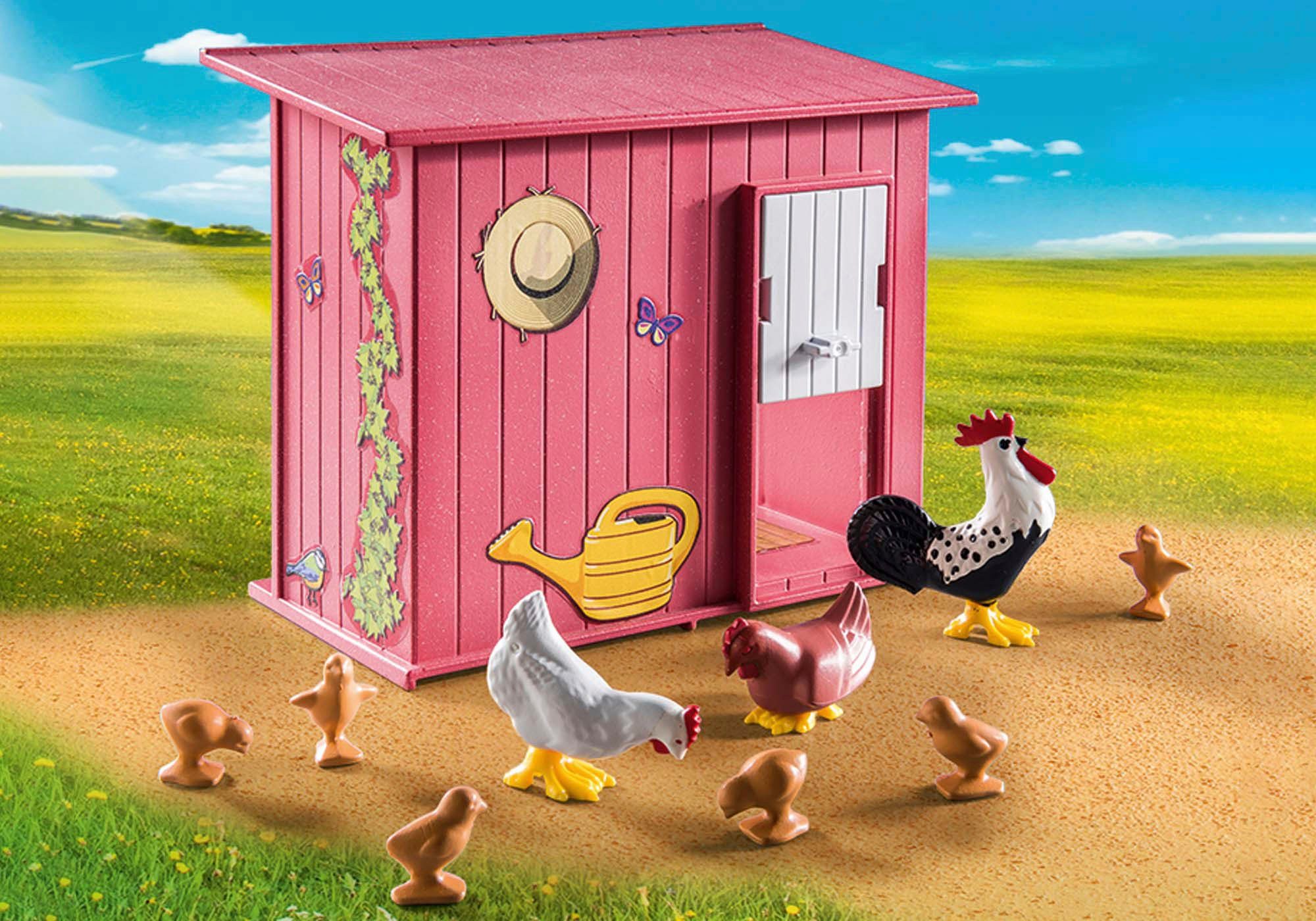 Playmobil® Constructie-speelset Kippen met kuiken (71308), country gedeeltelijk van gerecycled materiaal, made in germany (29-delig)