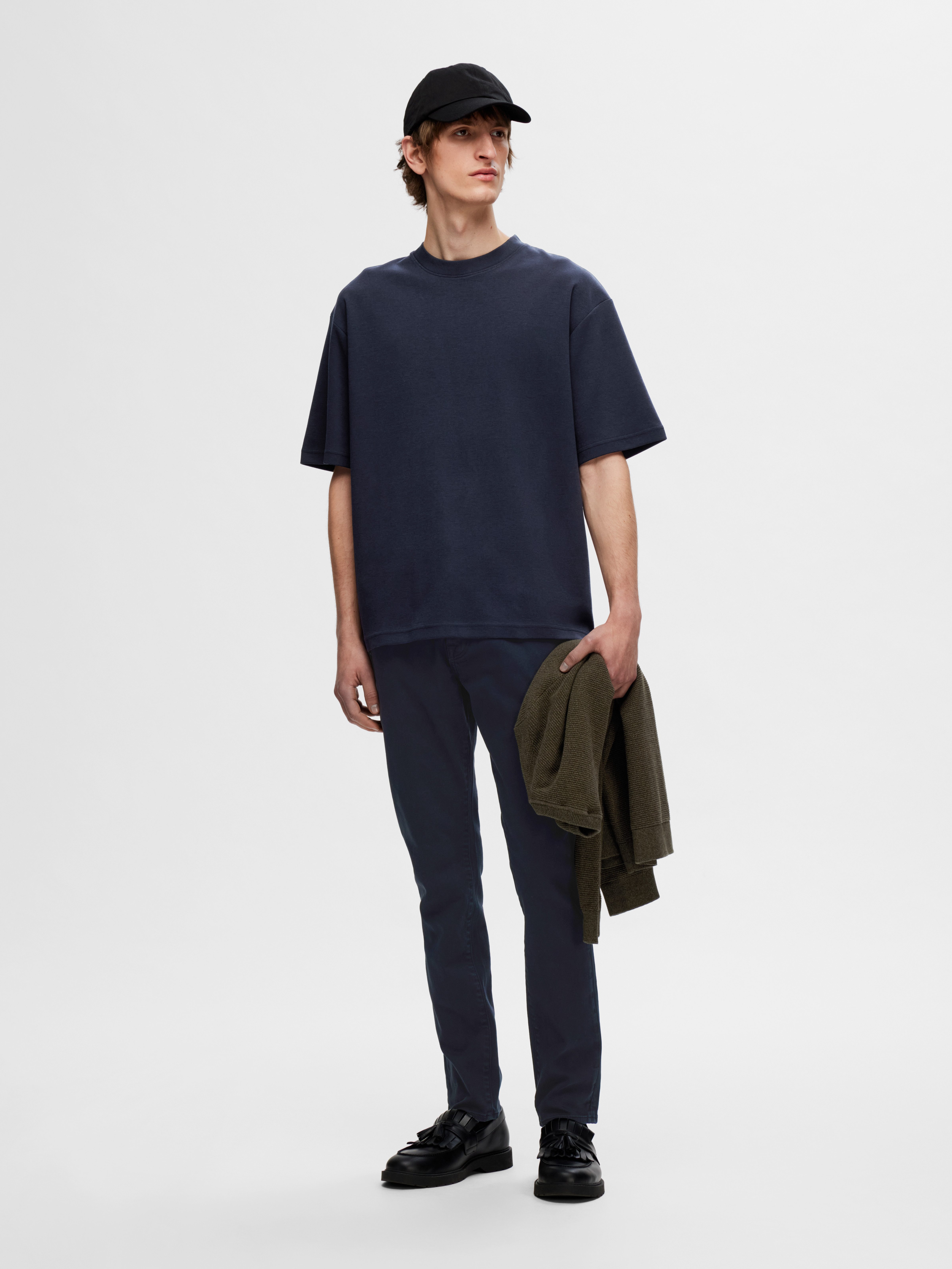SELECTED HOMME Shirt met ronde hals SLHLOOSEOSCAR SS O-NECK TEE NOOS