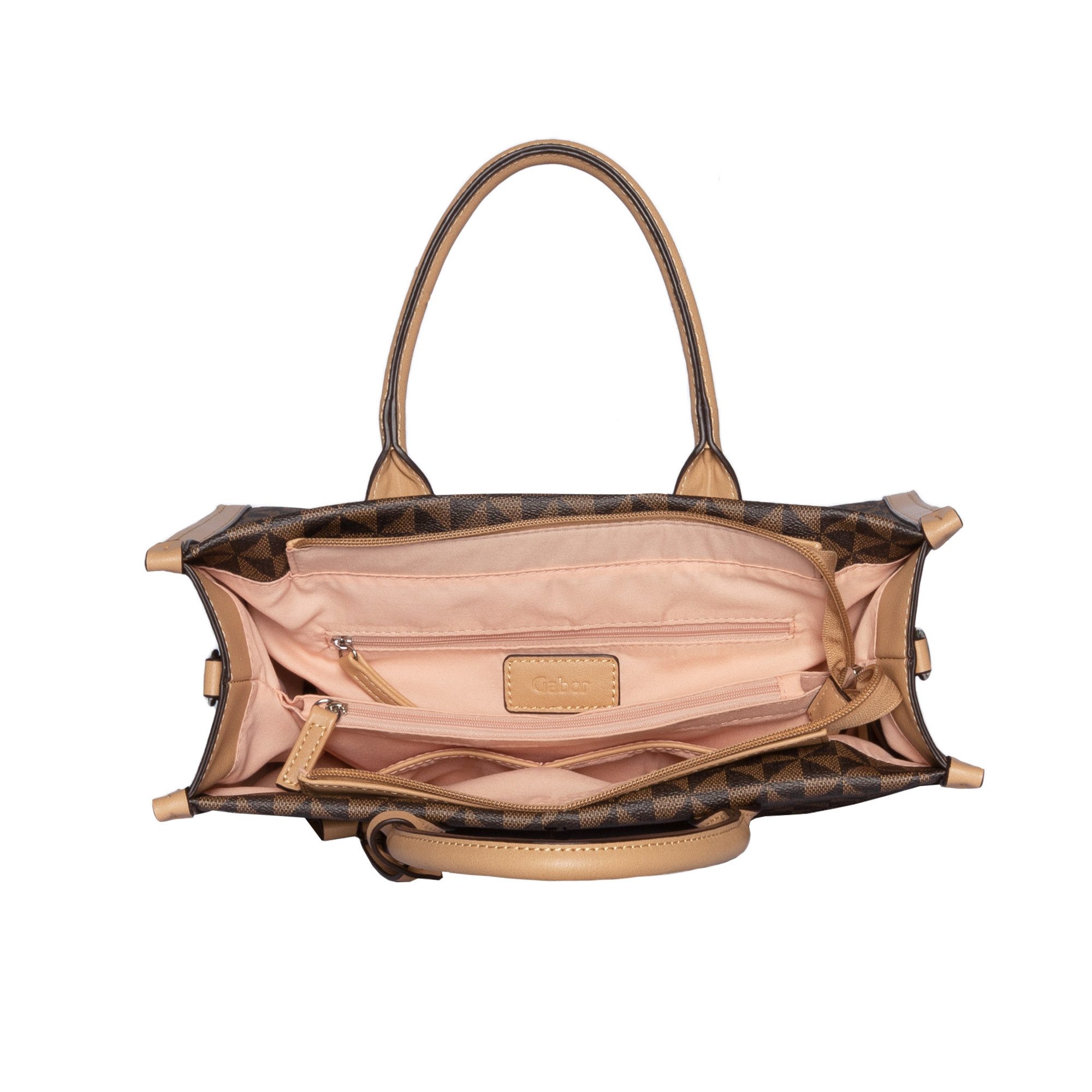 Gabor Shopper Barina met bijzondere grafische all-over print en glad leerlook details