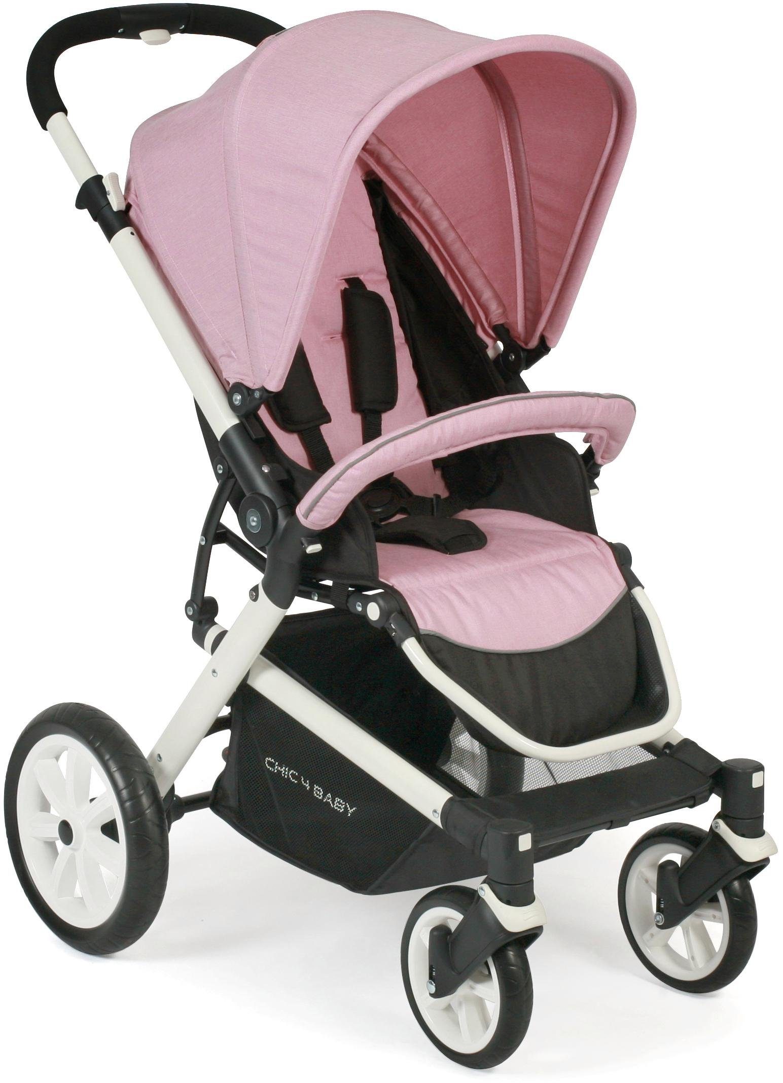 CHIC4BABY Sport-kinderwagen Boomer, rosa met zwenkbare en vergrendelbare voorwielen