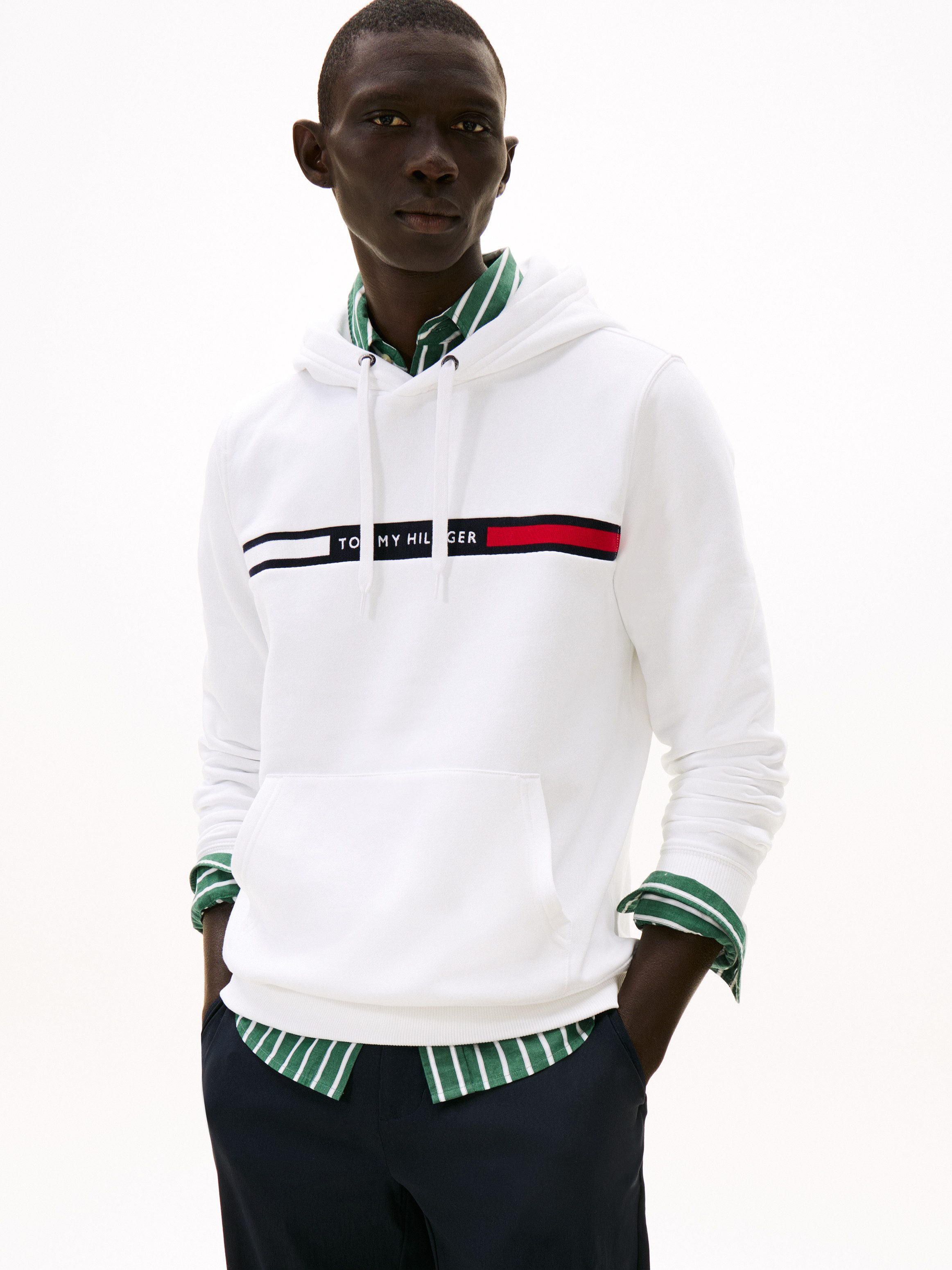 Tommy Hilfiger Hoodie HILFIGER CHEST INSERT HOODY met capuchon en logo