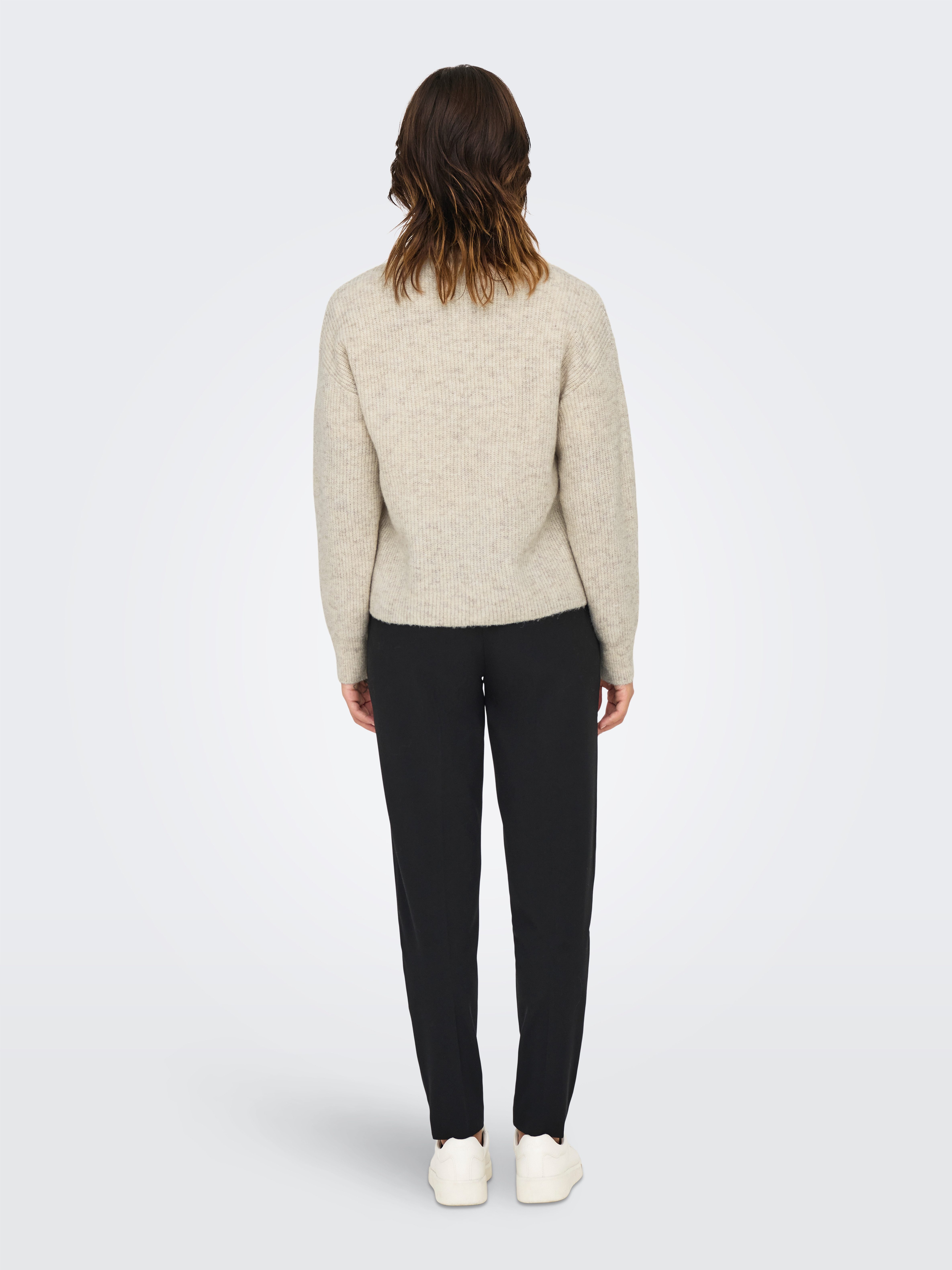 Only Gebreide trui ONLTOKYO SOLID L/S ZIP PULLOVER KNT NOOS