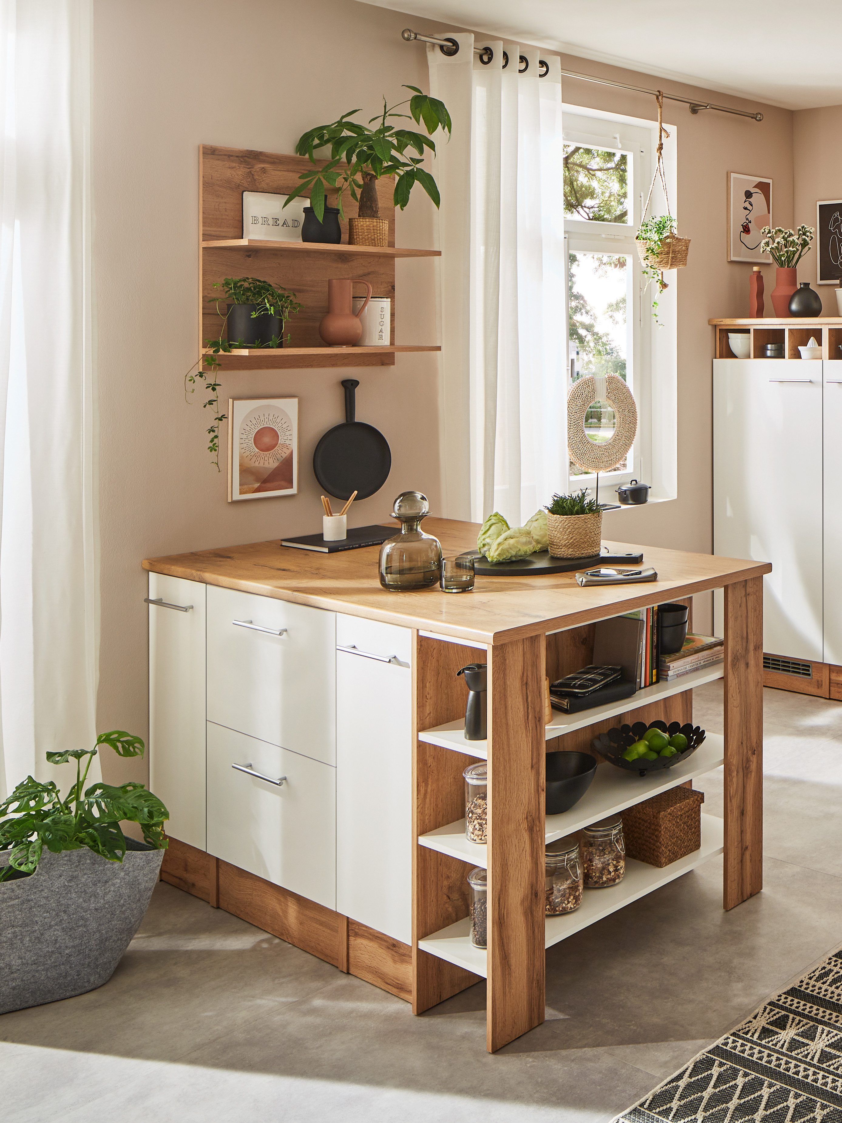 RESPEKTA Kookeiland HILDE Breedte 150 cm, incl. wandplank