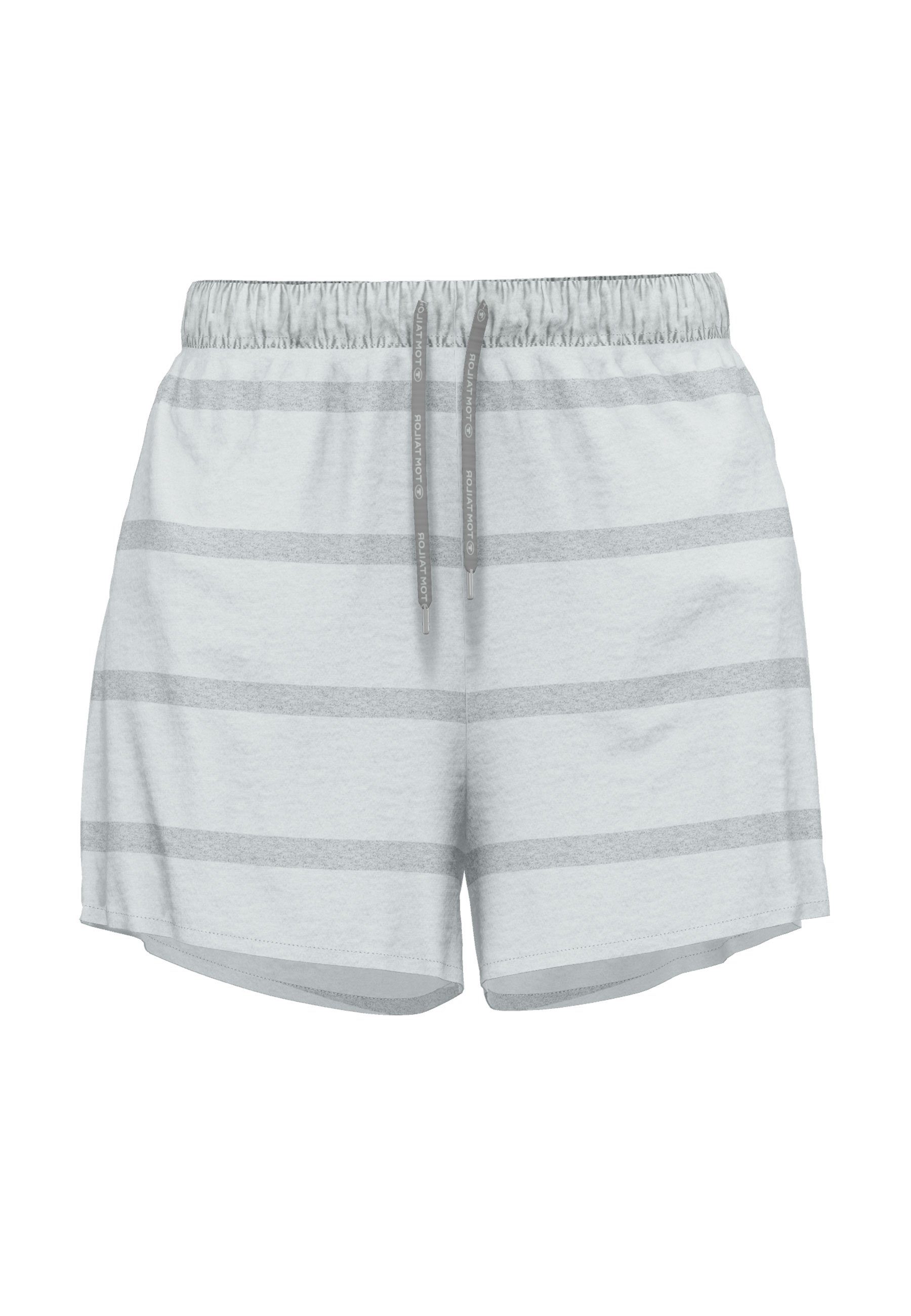 Tom Tailor Sweatshort Manilla met gemêleerd en gestreept uiterlijk