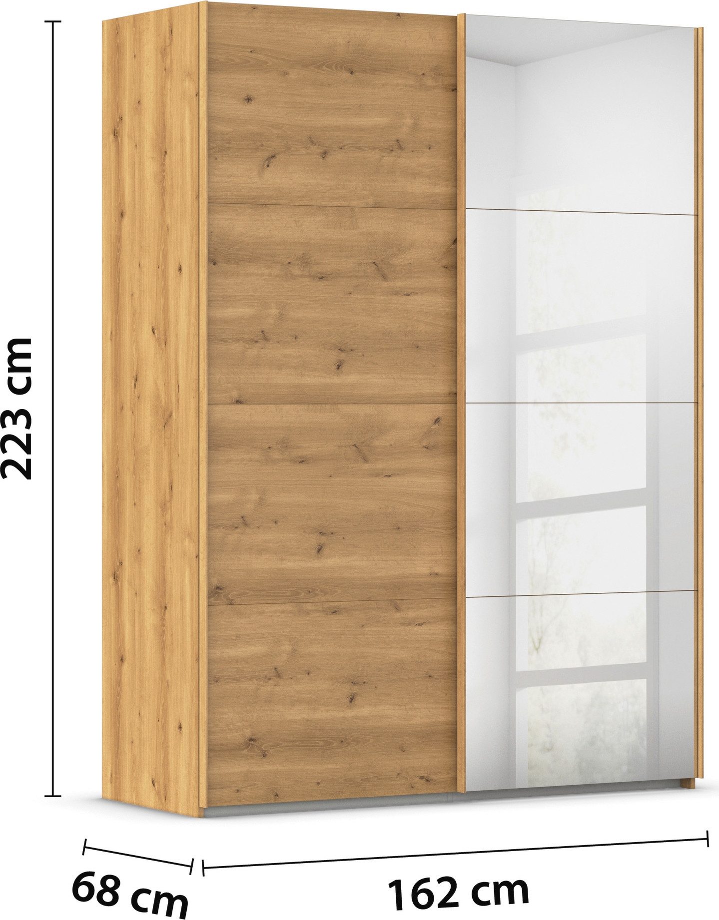 rauch Schuifdeurkast Kledingkast Kast Garderobe Slaapkamerkast EVELYN in elegante stijl met spiegel 5 breedtes veel opbergruimte made in germany