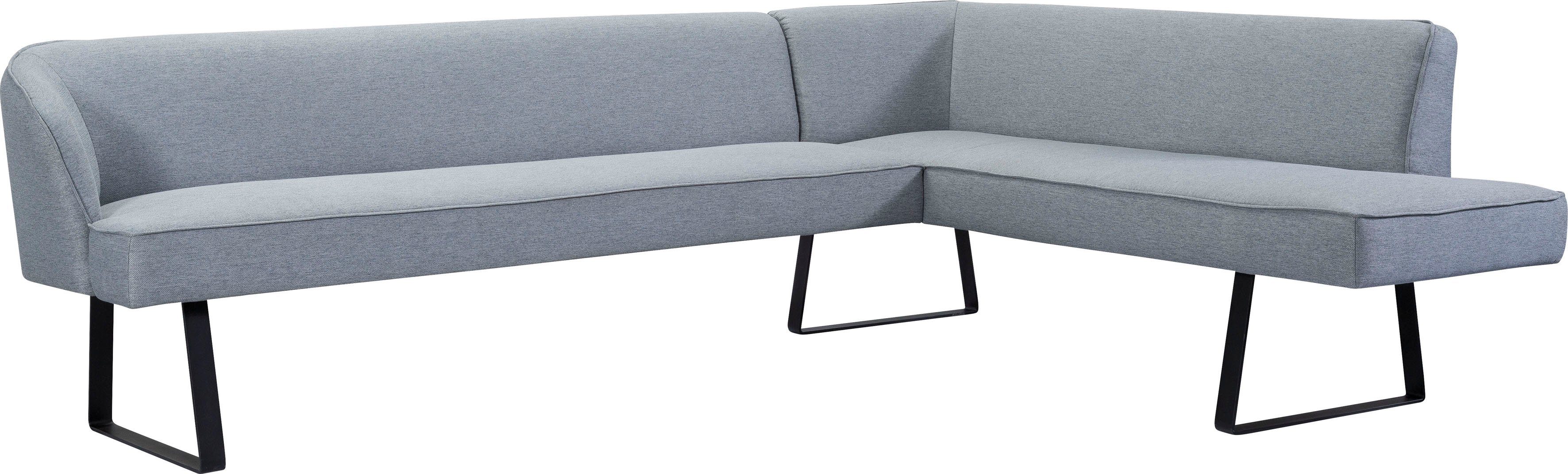 exxpo - sofa fashion Hoekbank Americano met opstaande naad en metalen poten, bekleding in verschillende kwaliteiten