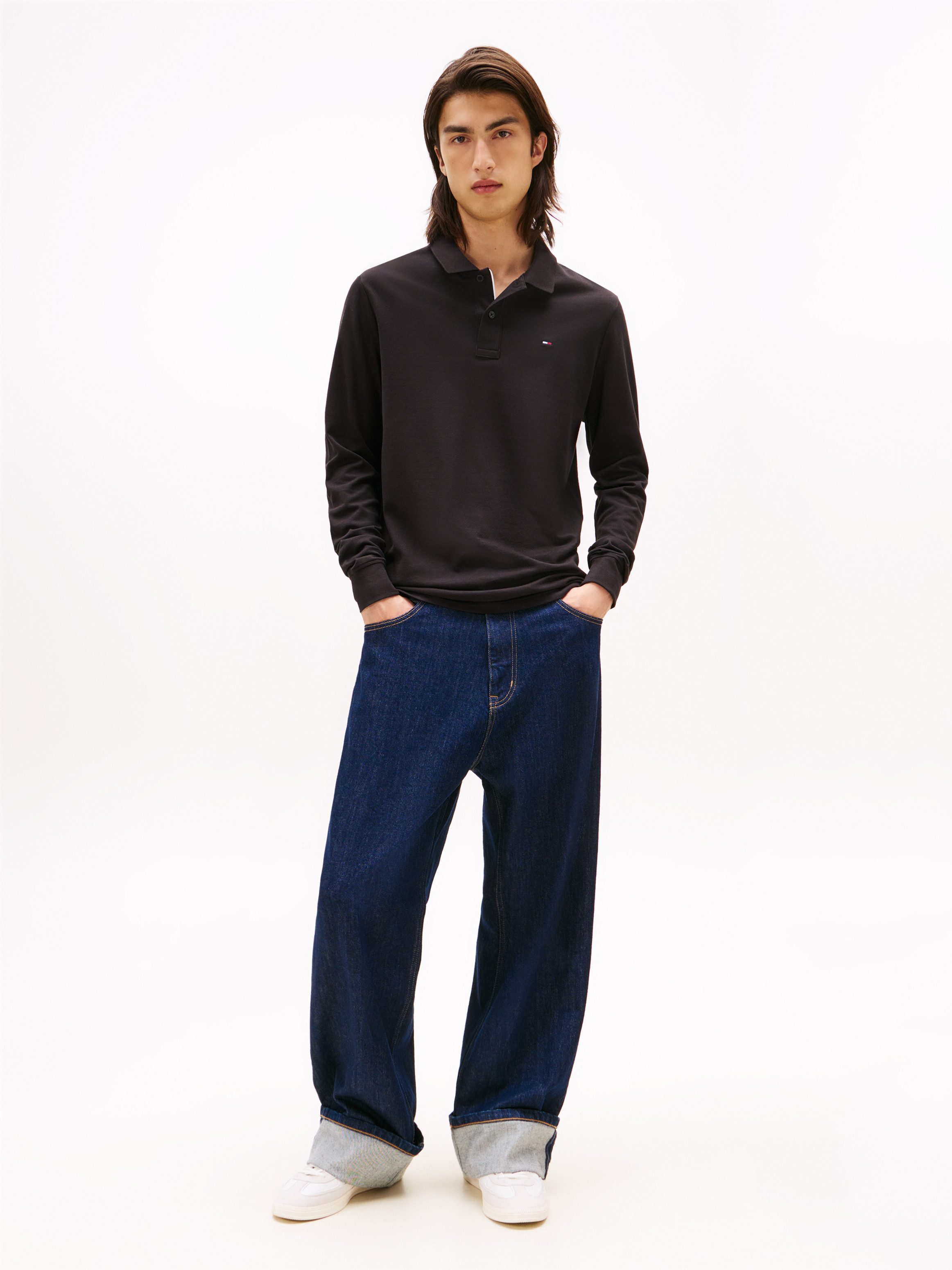 TOMMY JEANS Poloshirt TJM SLIM PLACKET POLO LS EXT