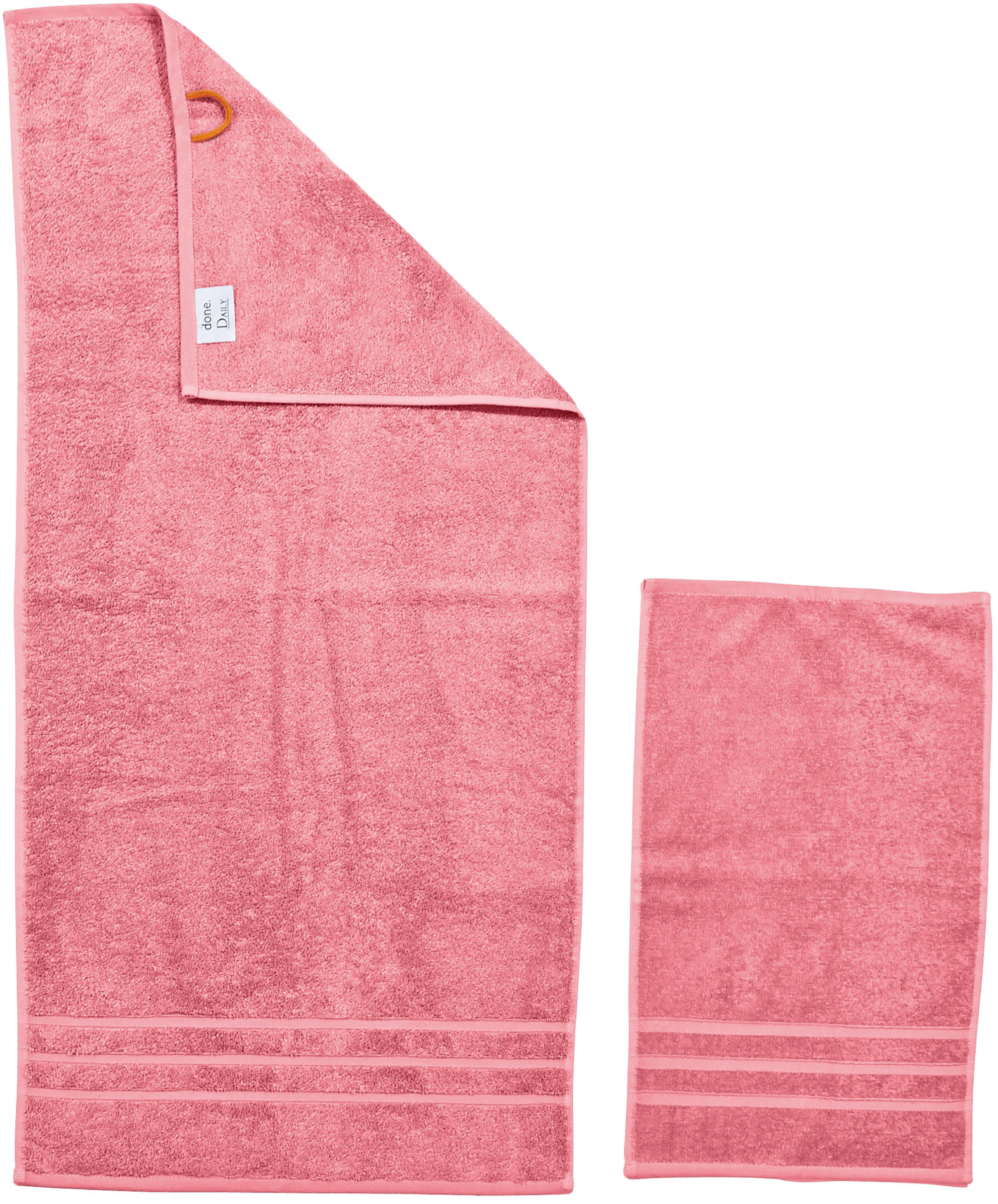 done.® Handdoekenset Daily uni 2x gastendoeken & 2x handdoeken, effen kleuren (set, 4 stuks)