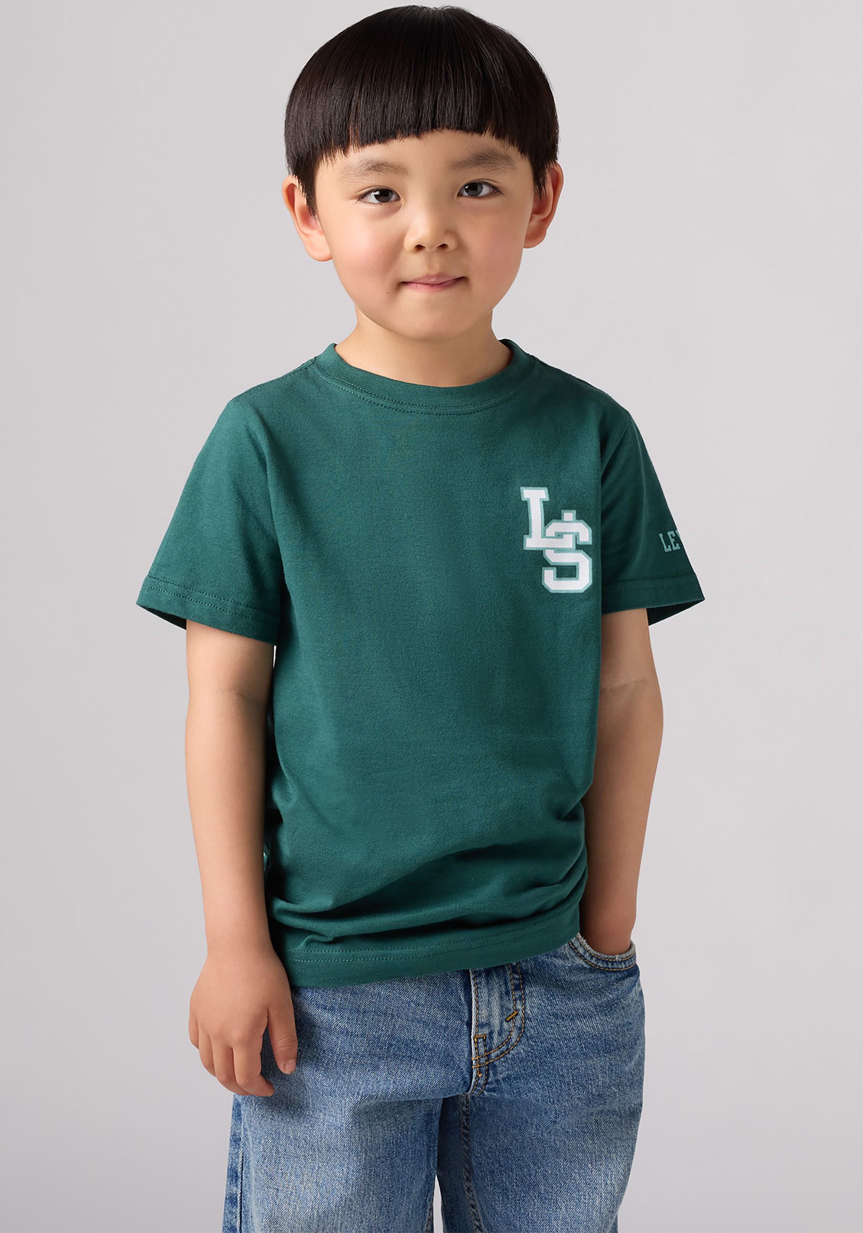 Levi's Kidswear T-shirt LVB "LS" MONOGRAM TEE met merkdruk voor jongens