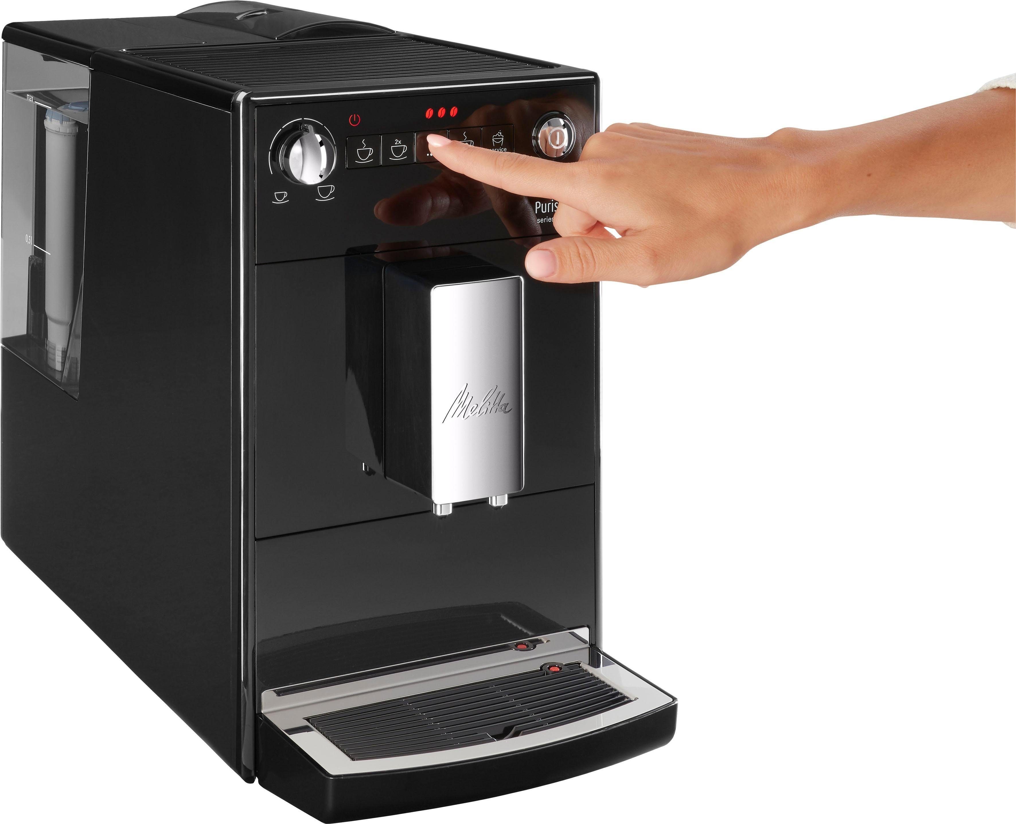 Melitta Volautomatisch koffiezetapparaat Purista® F230-101, zilver/zwart, Favoriete koffie-functie, compact & extra geruisloos