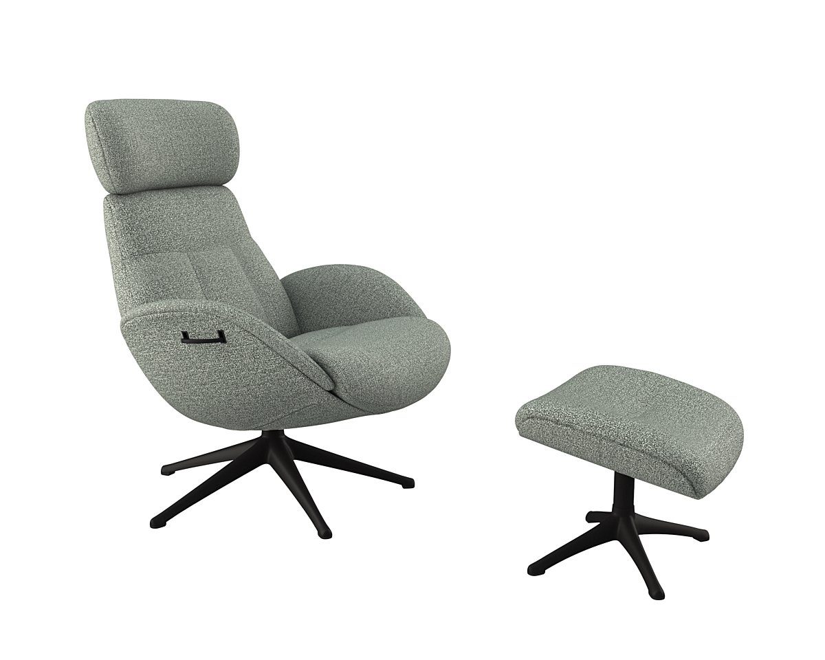FLEXLUX Relaxfauteuil Relaxchairs Elegant Eersteklas comfort, rug- en hoofdsteunverstelling, draaibaar, zwarte voet