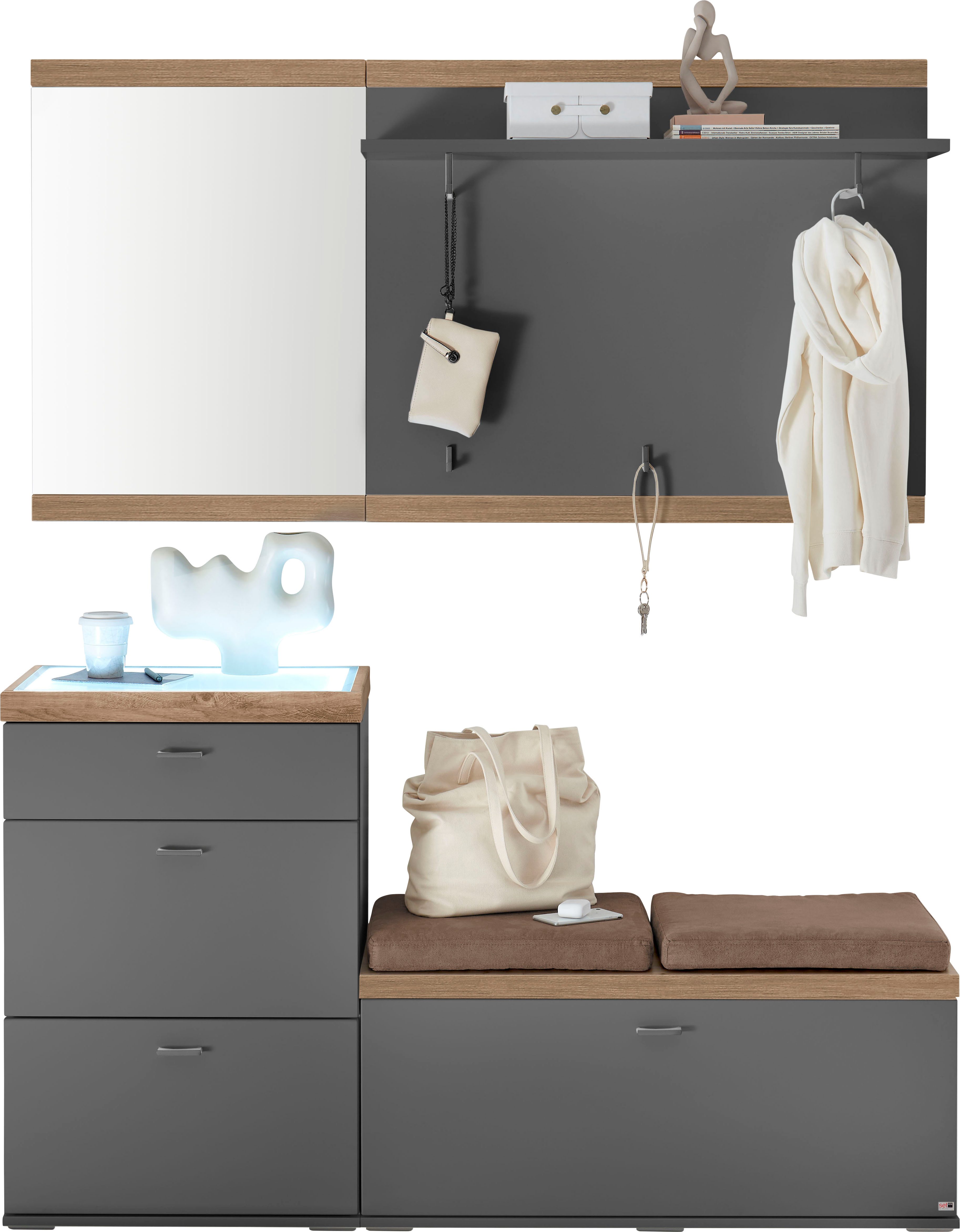 set one by Musterring Compact kapstokmeubel Lancaster Dielen bestaande uit 4 delen, verkrijgbaar in twee kleuren, totale breedte 160 cm (4 stuks)