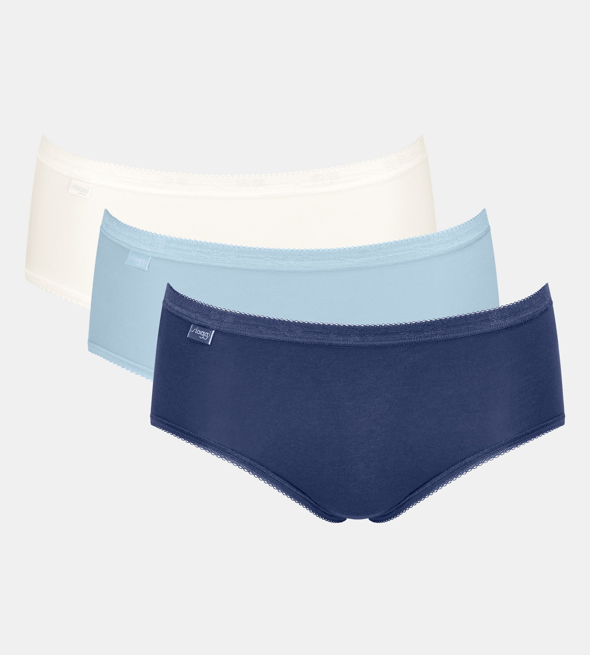 Sloggi Slip Basic+ Midi C3P perfecte pasvorm (3 stuks) dames slips maat 46 multicolor