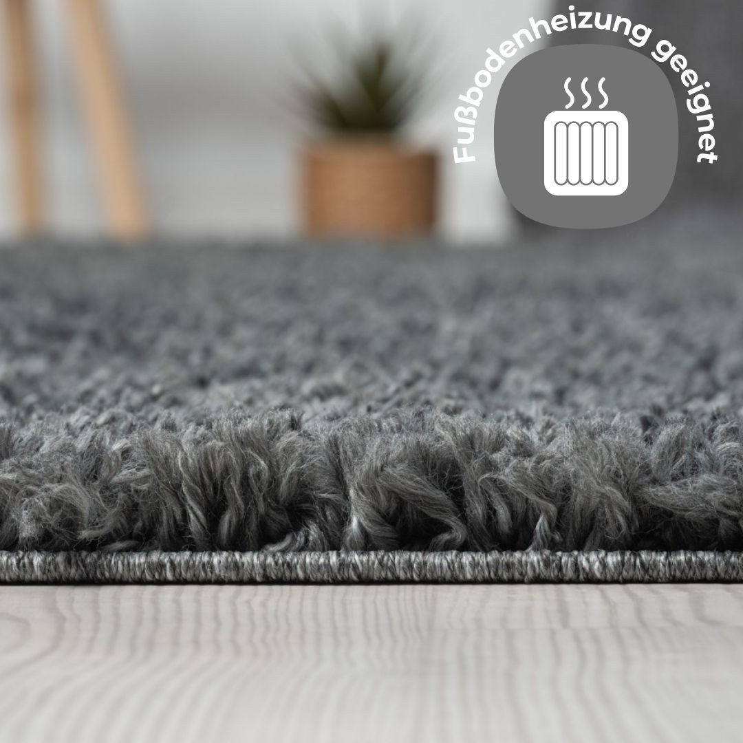 my home Hoogpolig vloerkleed Banji Uni-kleuren, zacht en fluffy, ook als loper en in rond verkrijgbaar