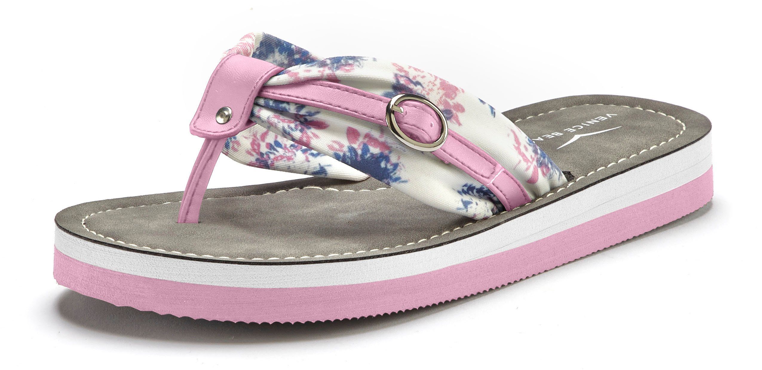Venice Beach Badslippers Sandaal, pantoffel, badslipper, flip flop met modieuze print VEGAN