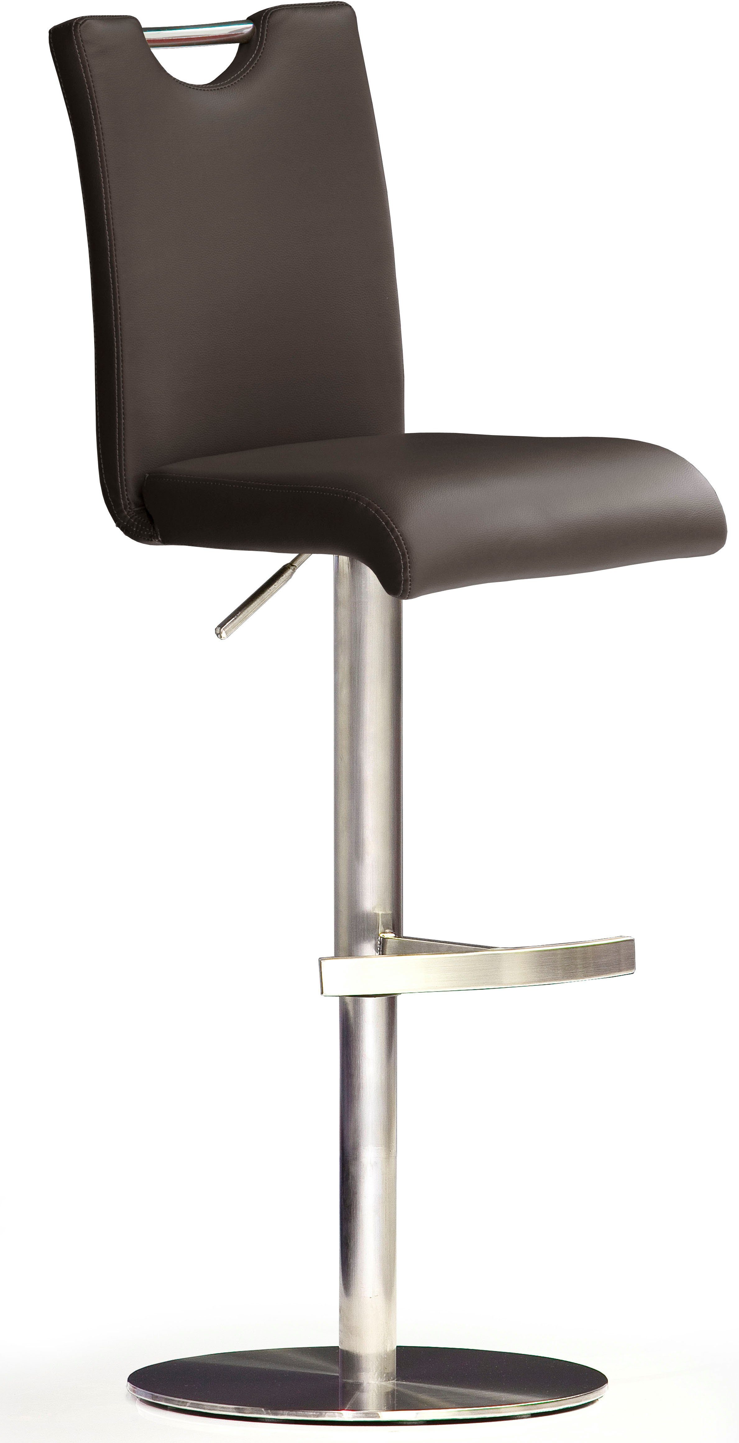 MCA furniture Bistrostoel BARBECOOL, TOPSELLER! met rugleuning, vierkante bodemplaat, 180° draaibaar, zithoogte van 55-80 cm barkrukken bruin