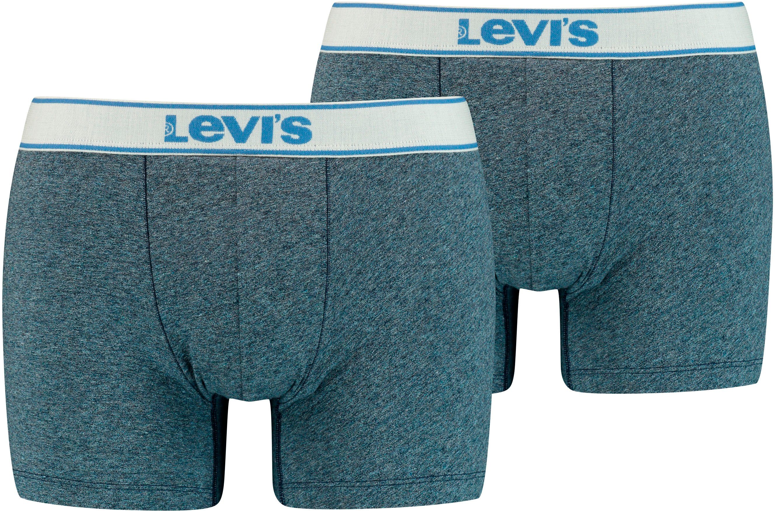 Levi's Boxershort LEVIS MEN VNTG HTR BOXER BRIEF ORG CO 2P (2 stuks, Set van 2) heren slips maat L blauw