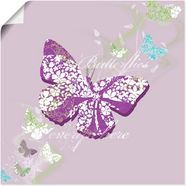 artland artprint vlinders in violet in vele afmetingen  productsoorten - artprint van aluminium - artprint voor buiten, artprint op linnen, poster, muursticker - wandfolie ook geschikt voor de badkamer (1 stuk) paars