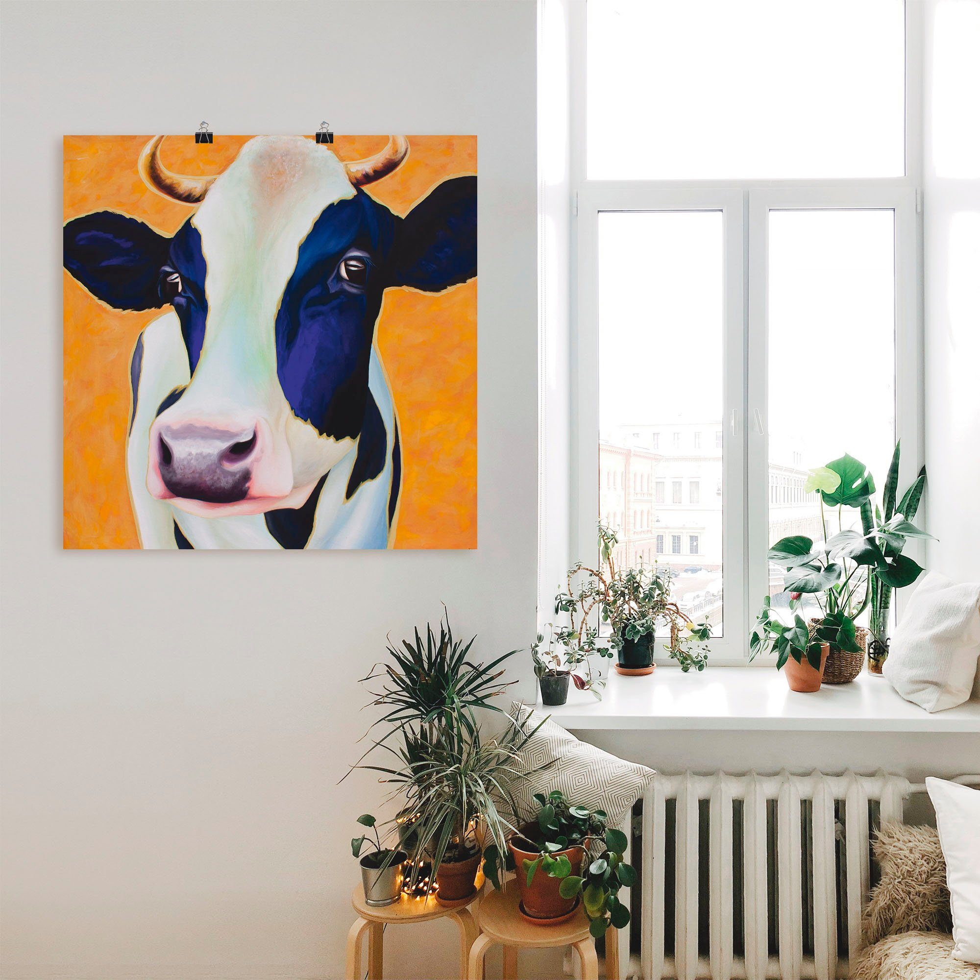 Artland Artprint Koe Angelika als artprint op linnen, muursticker of poster in verschillende maten