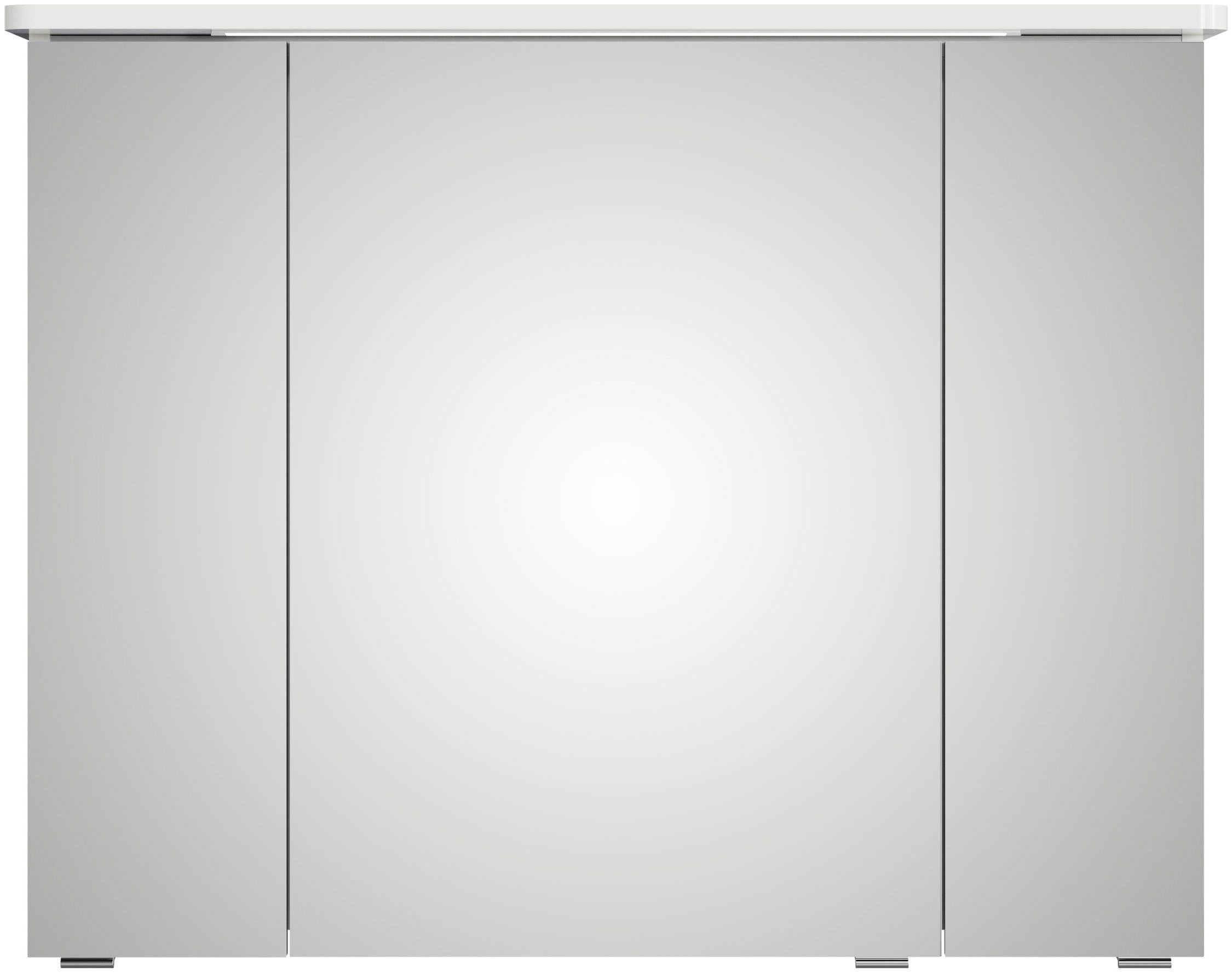 Saphir Spiegelkast Serie 4005 badkamer spiegelkast incl. LED-kransverlichting Badkast 90 cm breed, 3 deuren, 6 glazen legplanken, incl. deurdemper
