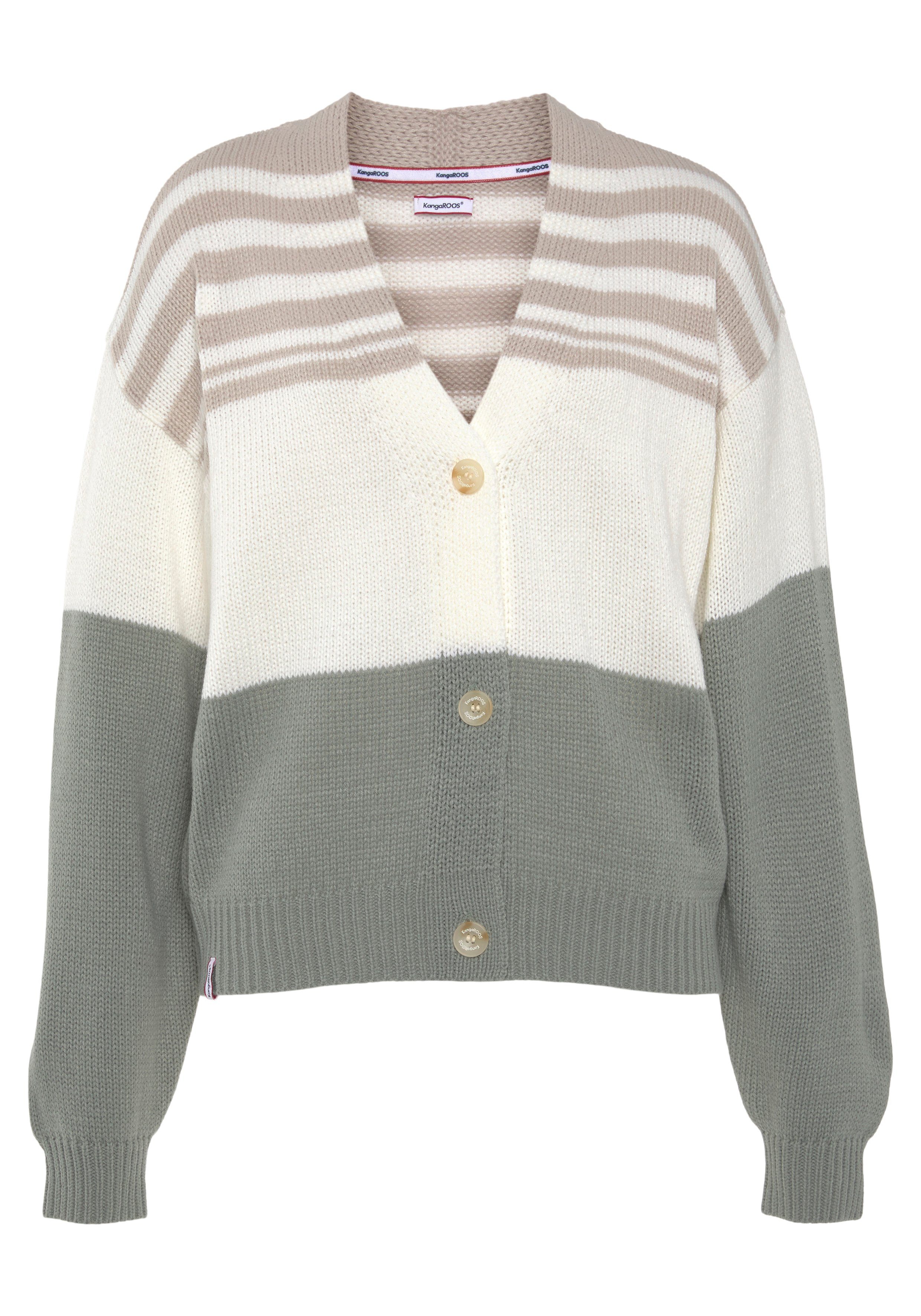 KangaROOS Cardigan met modieuze streep-ontwerp